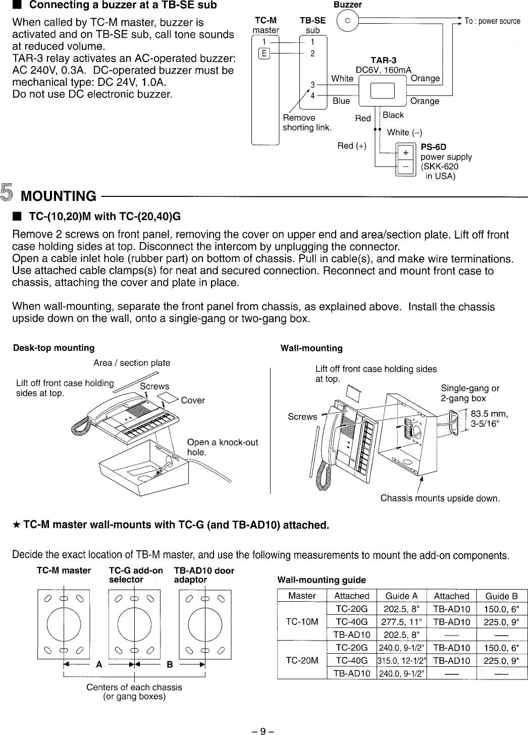 Page 9 of 12 - Aiphone Aiphone-Tc-10M-Users-Manual-  Aiphone-tc-10m-users-manual