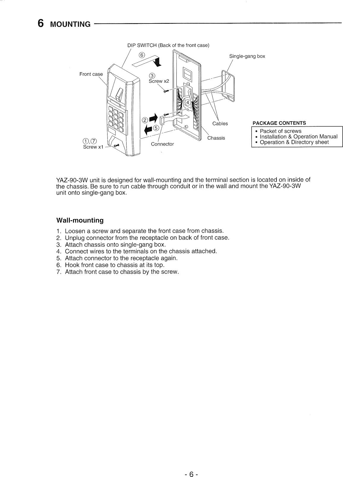 Aiphone Yaz 90 3W Users Manual