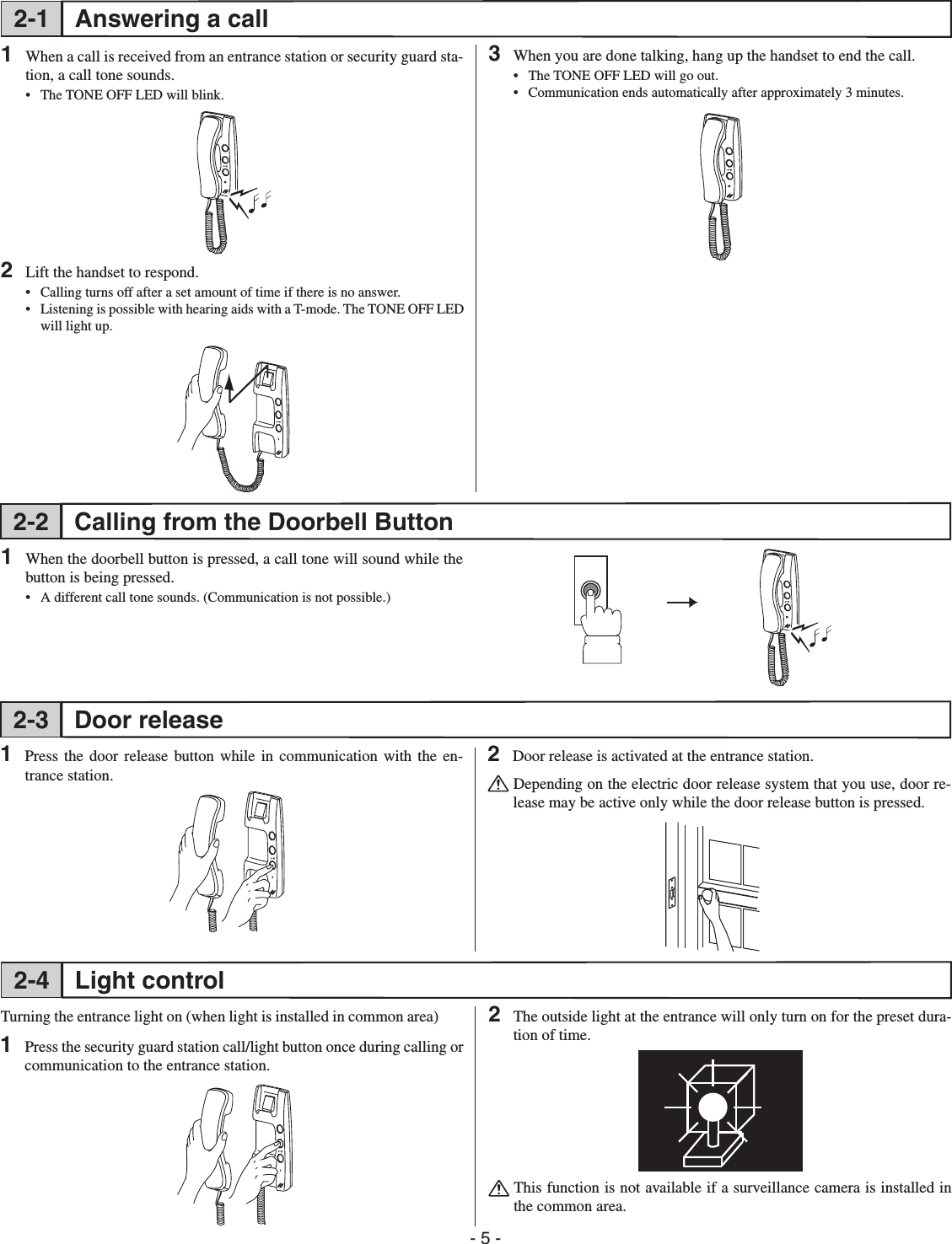 Page 5 of 8 - Aiphone GT1D取説-EN GT-1D Apartment Intercom System Residential Station GT-1DOperation Manual