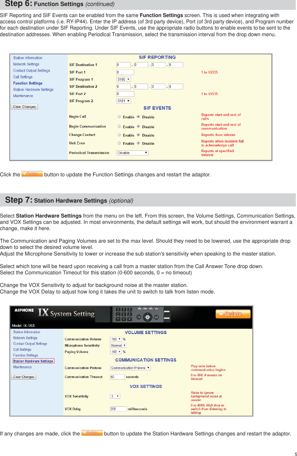 Page 5 of 8 - Aiphone IX-1AS, 10AS Instructions IX-1AS / IX-10AS 2-Wire Network Adaptor IX-1AS-10AS-Instructions