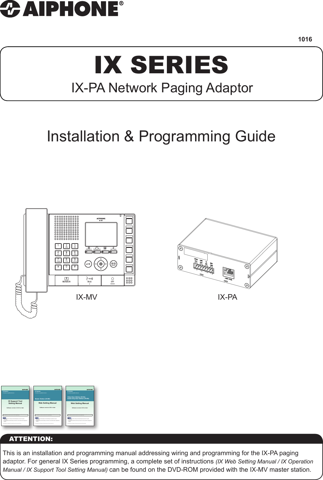 Page 1 of 4 - Aiphone  IX-PA Network Paging Adapter Installation IX-PA-Instructions