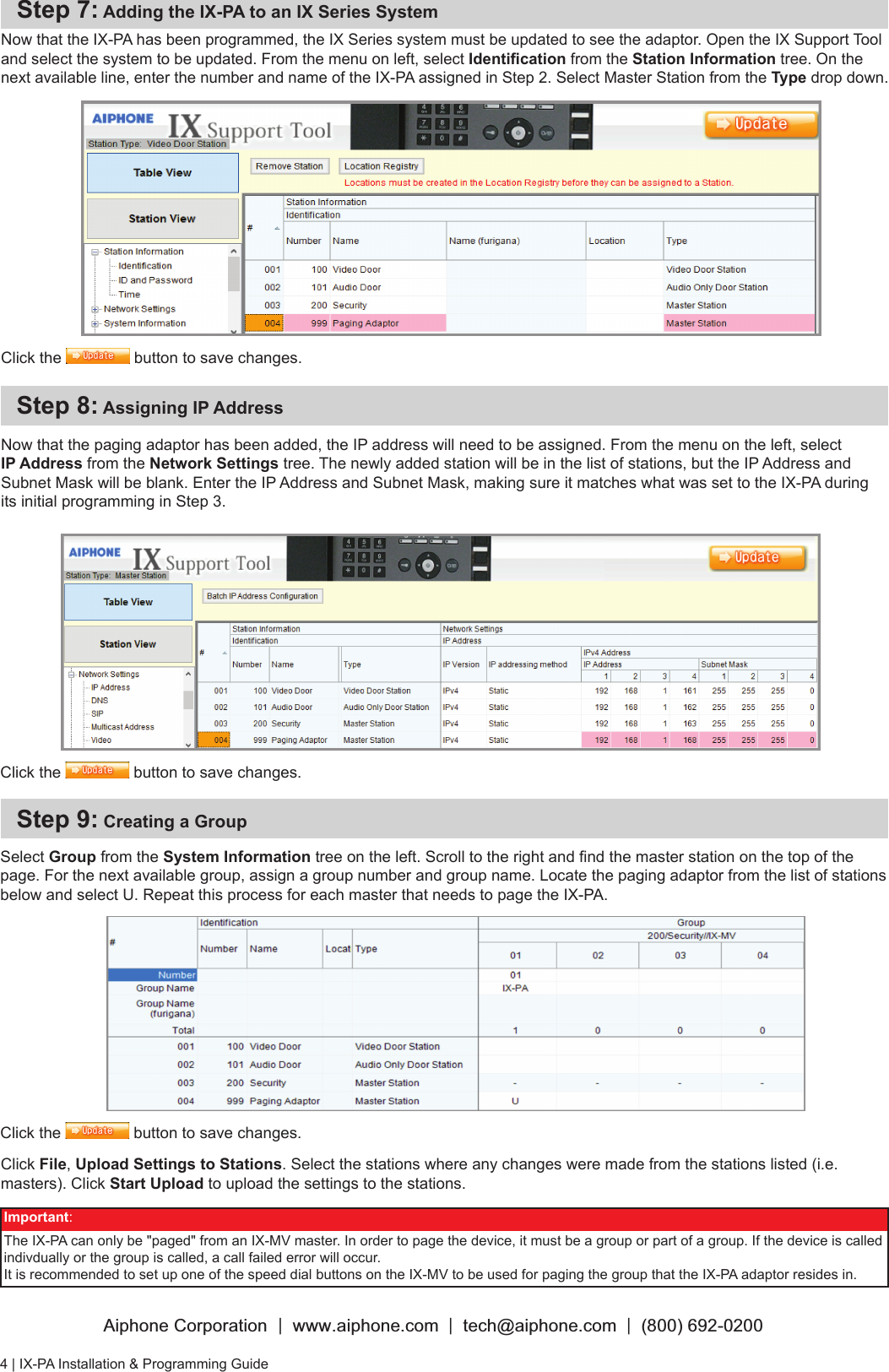 Page 4 of 4 - Aiphone  IX-PA Network Paging Adapter Installation IX-PA-Instructions