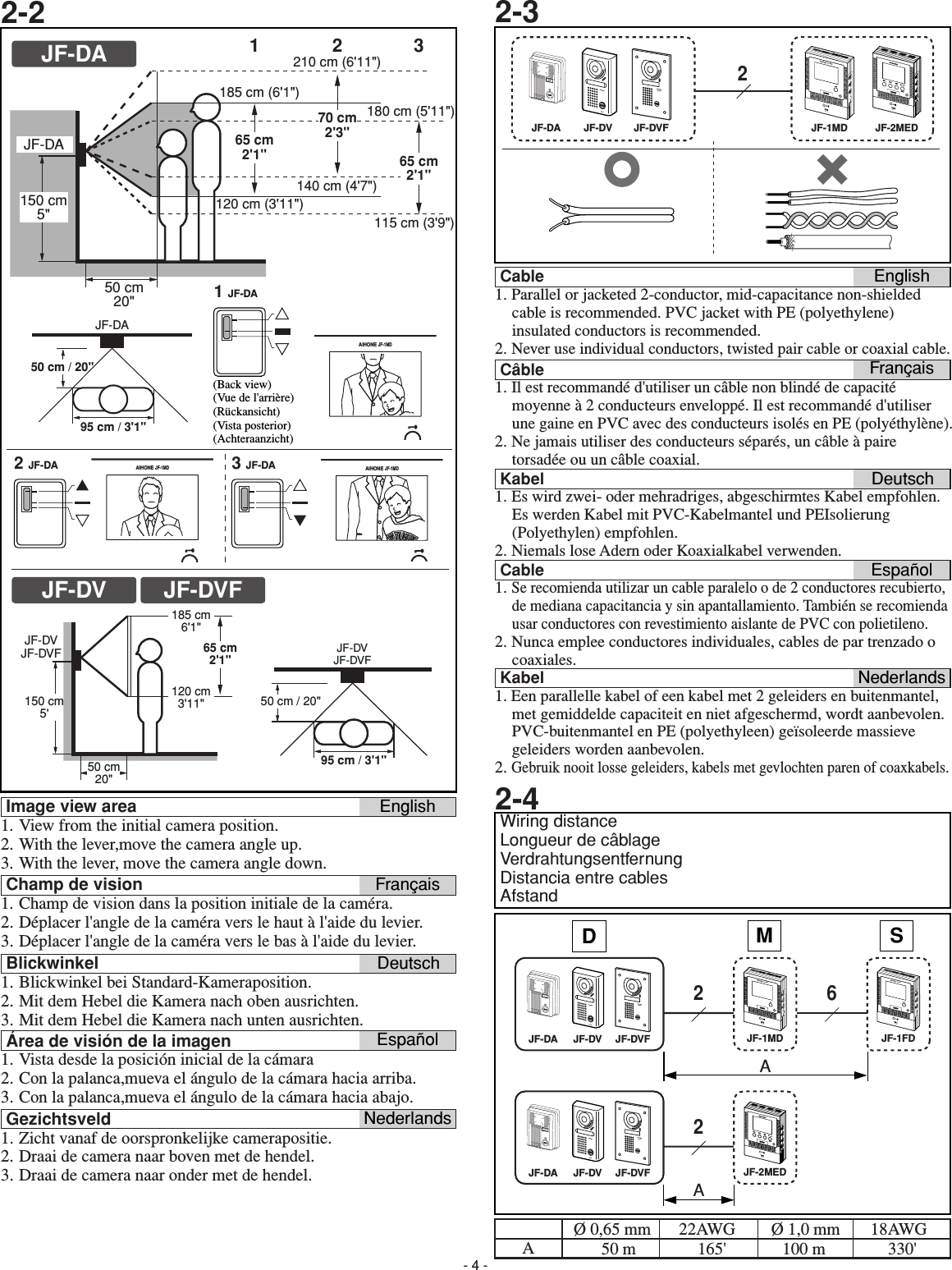 Page 4 of 8 - Aiphone JF-DA_M JF-DA, JF-DV, JF-DVF Instructions JF-DA DV DVF Instr
