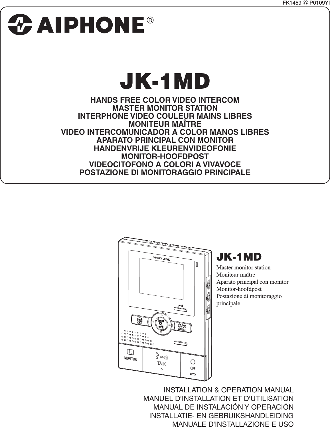 Page 1 of 12 - Aiphone JK-1MD_multi.indb JK-1MD Instructions Inst-Op Man