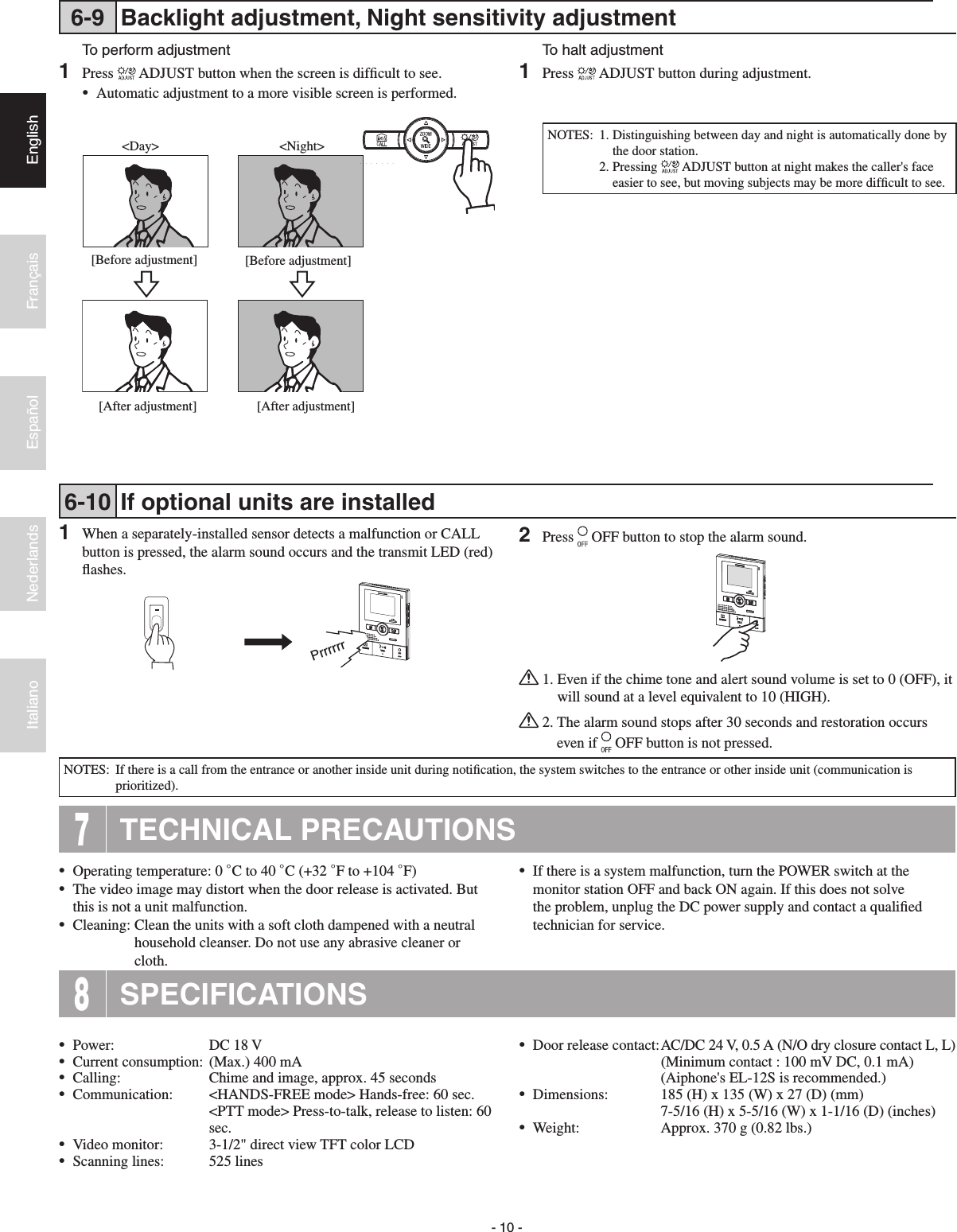 Page 10 of 12 - Aiphone JK-1MD_multi.indb JK-1MD Instructions Inst-Op Man