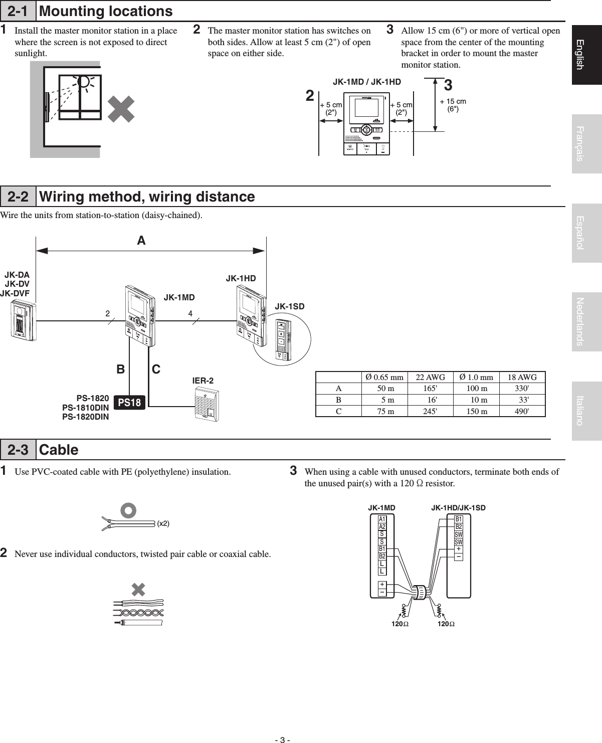 Page 3 of 12 - Aiphone JK-1MD_multi.indb JK-1MD Instructions Inst-Op Man