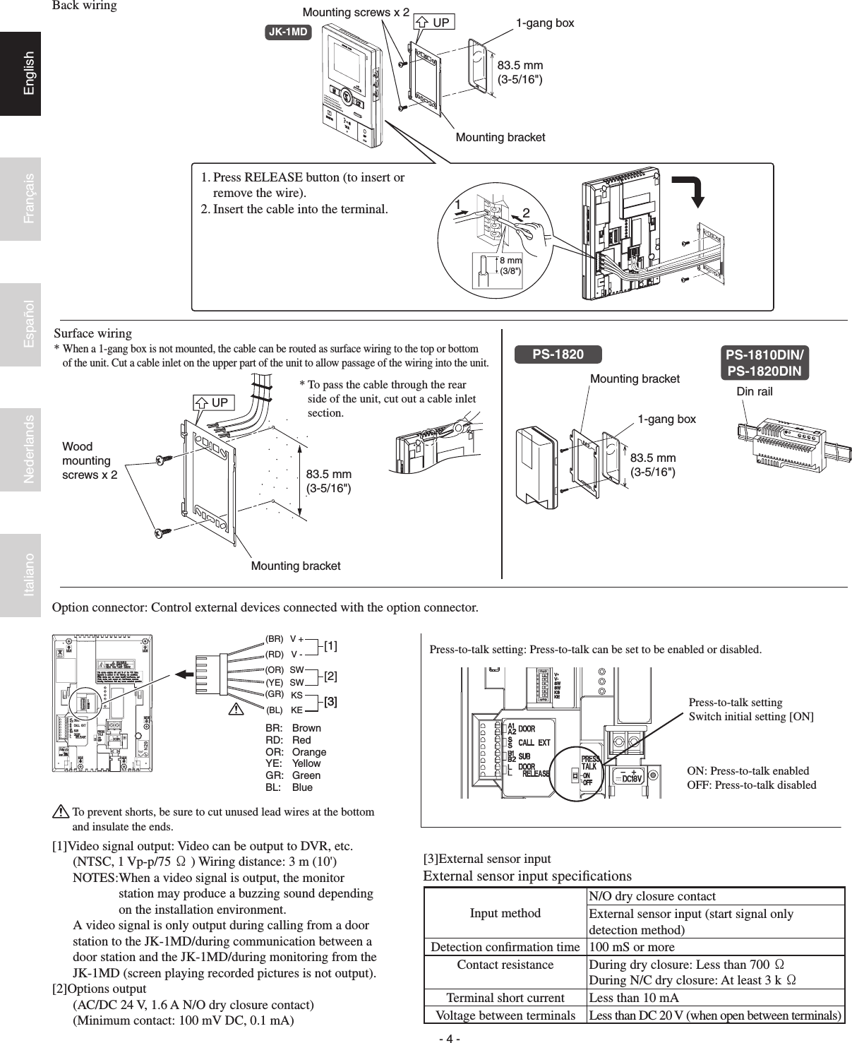 Page 4 of 12 - Aiphone JK-1MD_multi.indb JK-1MD Instructions Inst-Op Man
