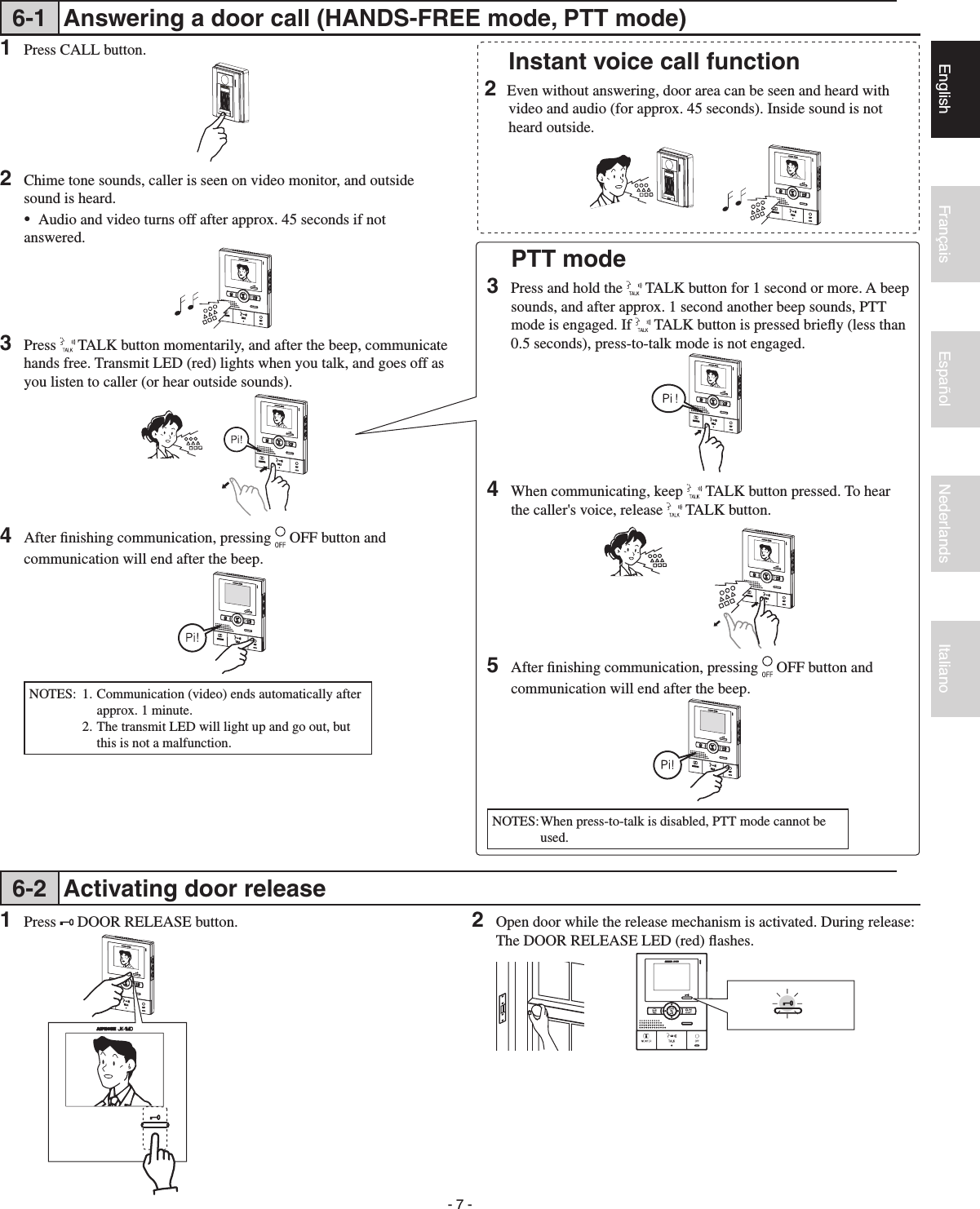 Page 7 of 12 - Aiphone JK-1MD_multi.indb JK-1MD Instructions Inst-Op Man