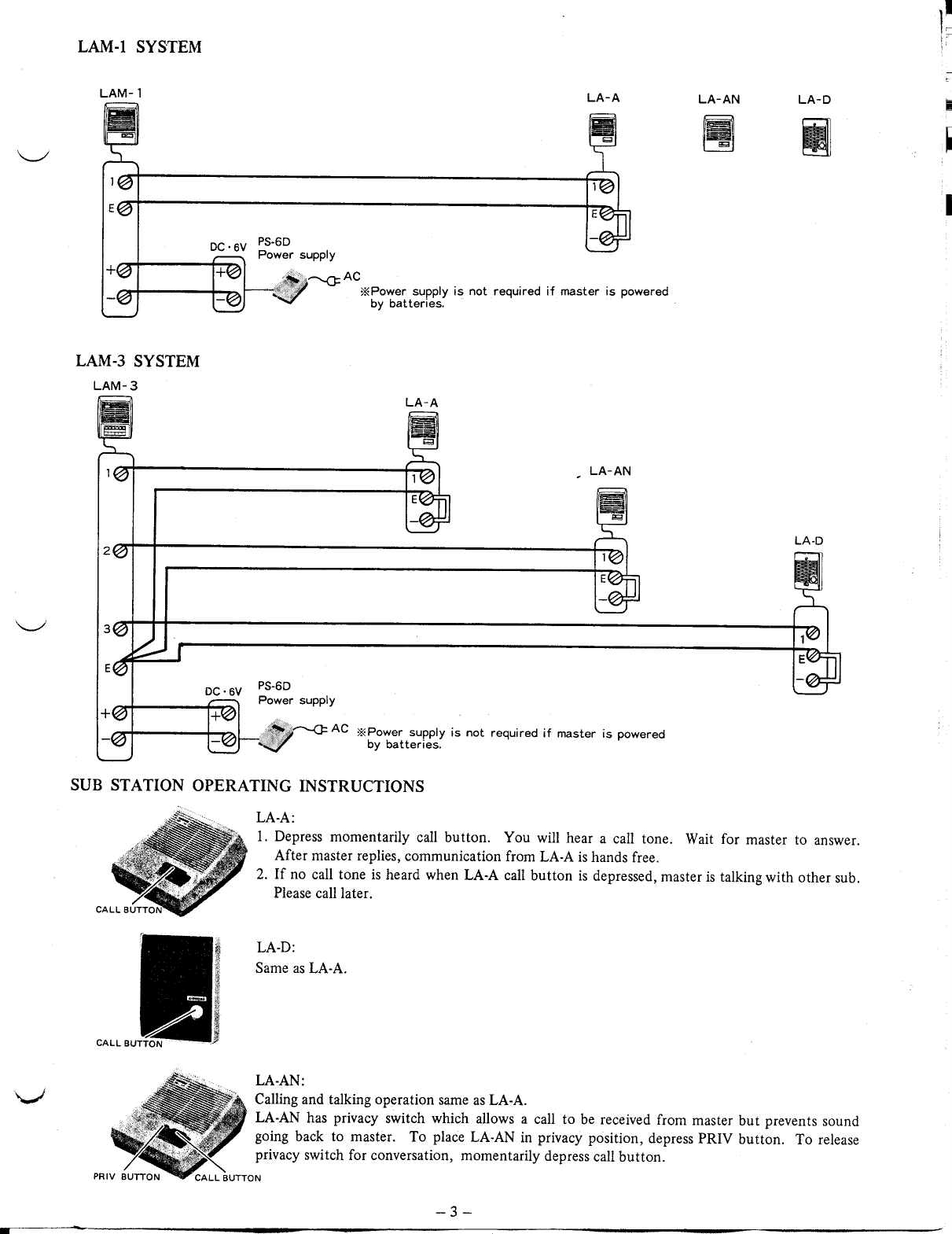 Page 3 of 4 - Aiphone LAM-3 User Manual  To The 93676d8d-2ada-44b3-90bc-8764d76a7e35