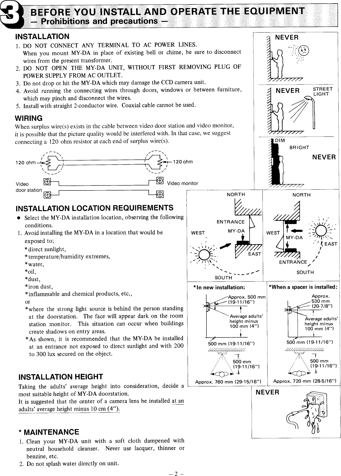 Page 2 of 4 - Aiphone MY-DA User Manual  To The E94e187f-2a54-4bda-8683-8b9d31113449