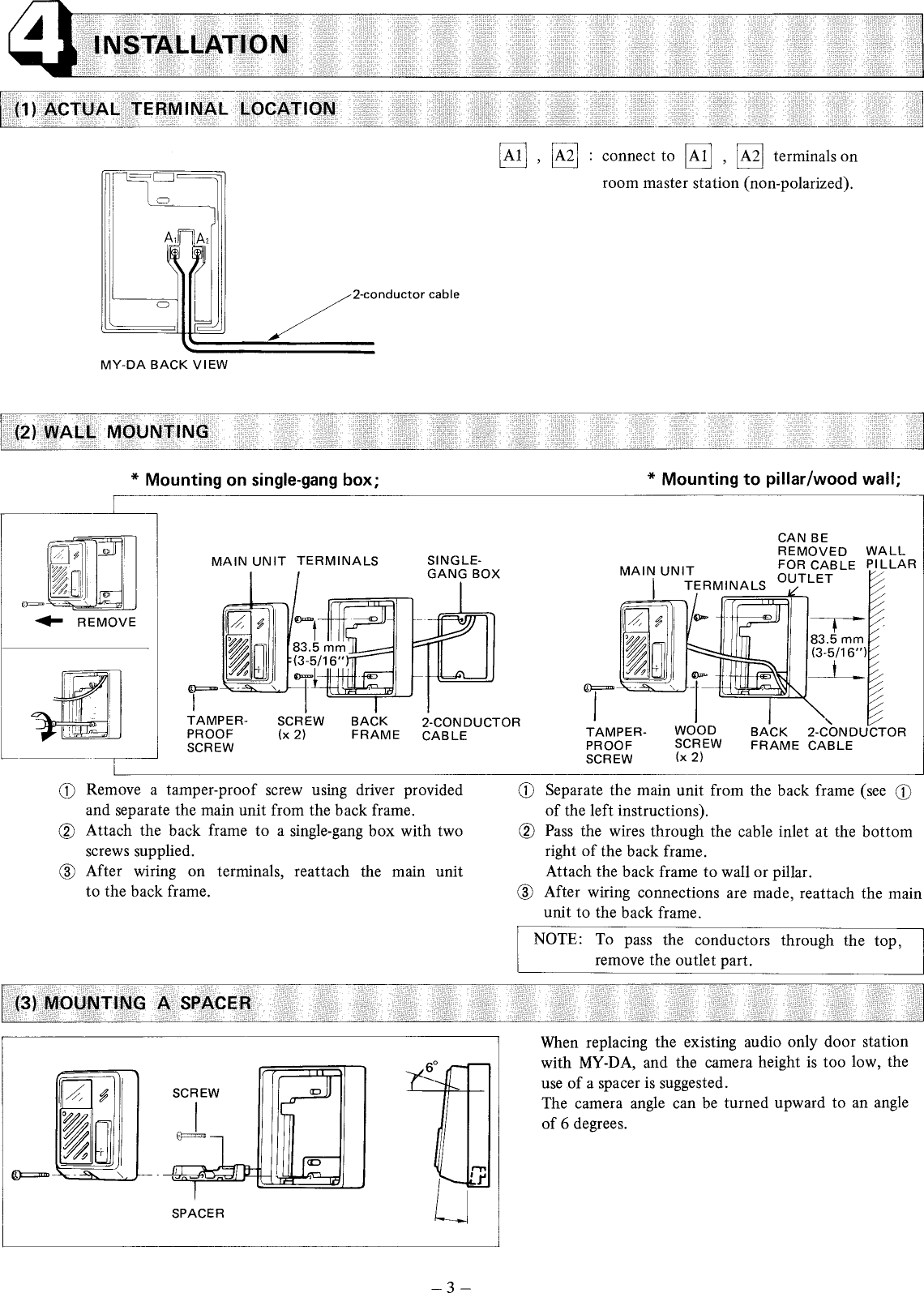 Page 3 of 4 - Aiphone MY-DA User Manual  To The E94e187f-2a54-4bda-8683-8b9d31113449