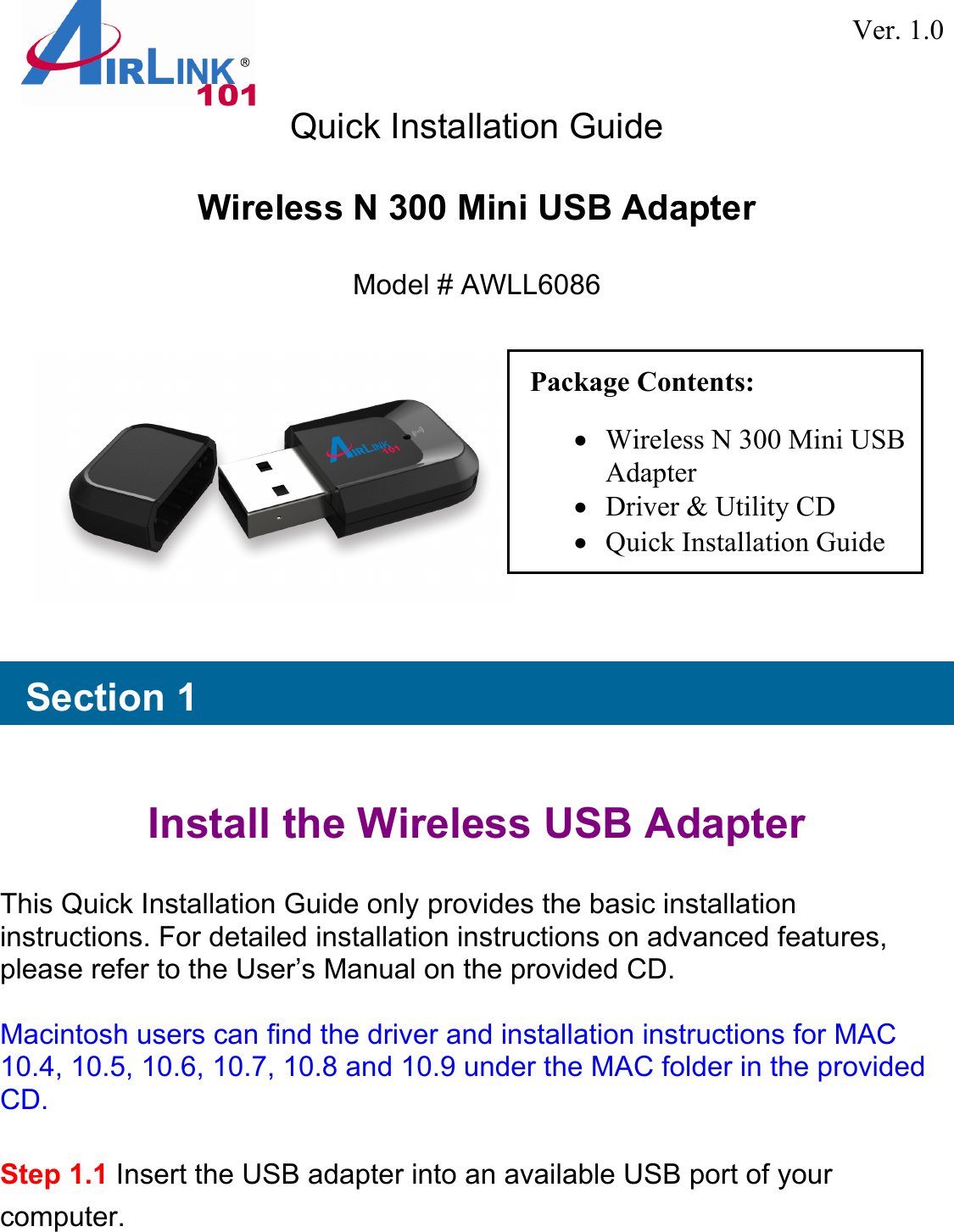 windows 10 airlink101 wireless n usb adapter