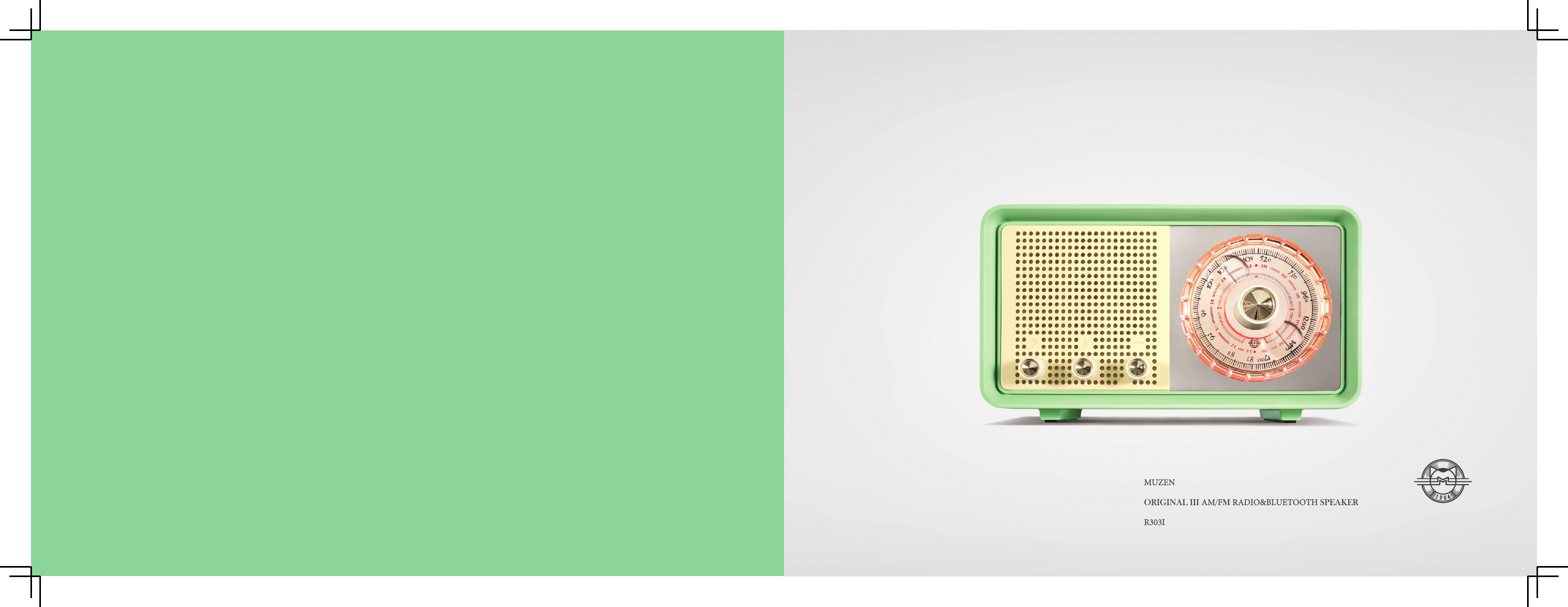 MUZENORIGINAL III AM/FM RADIO&amp;BLUETOOTH SPEAKER  R303I