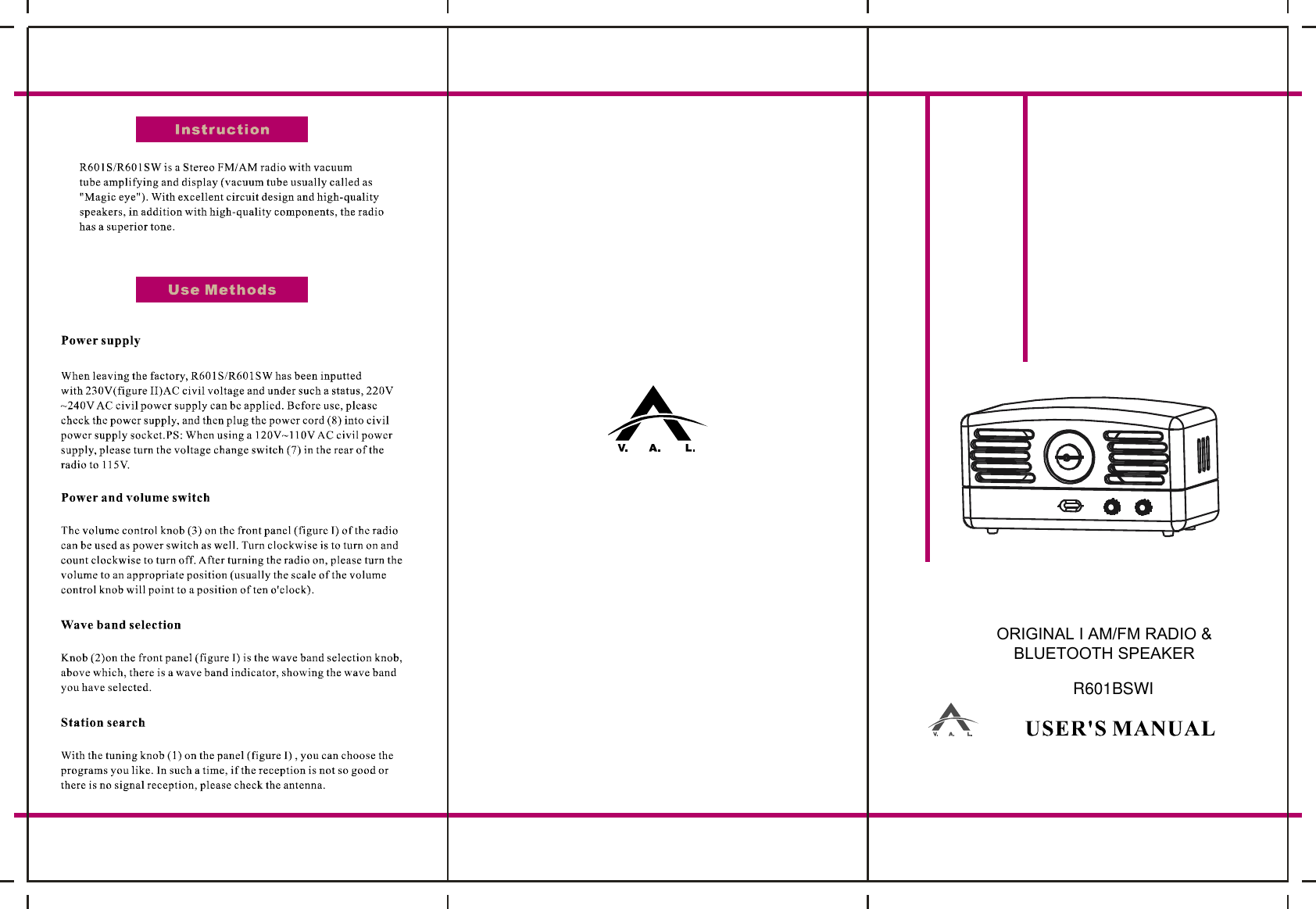 R601BSWIORIGINAL I AM/FM RADIO &amp; BLUETOOTH SPEAKER