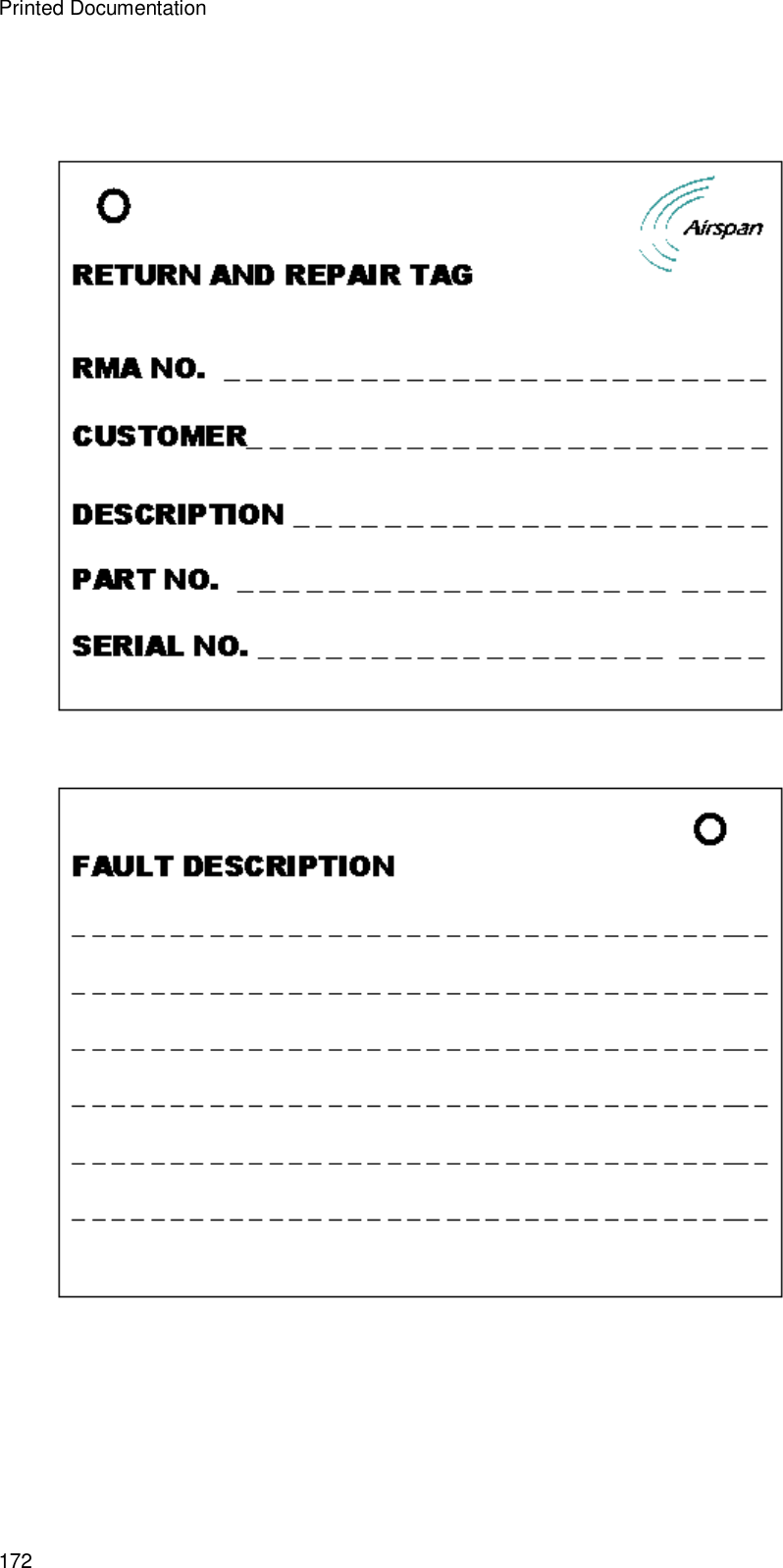 Printed Documentation 172   