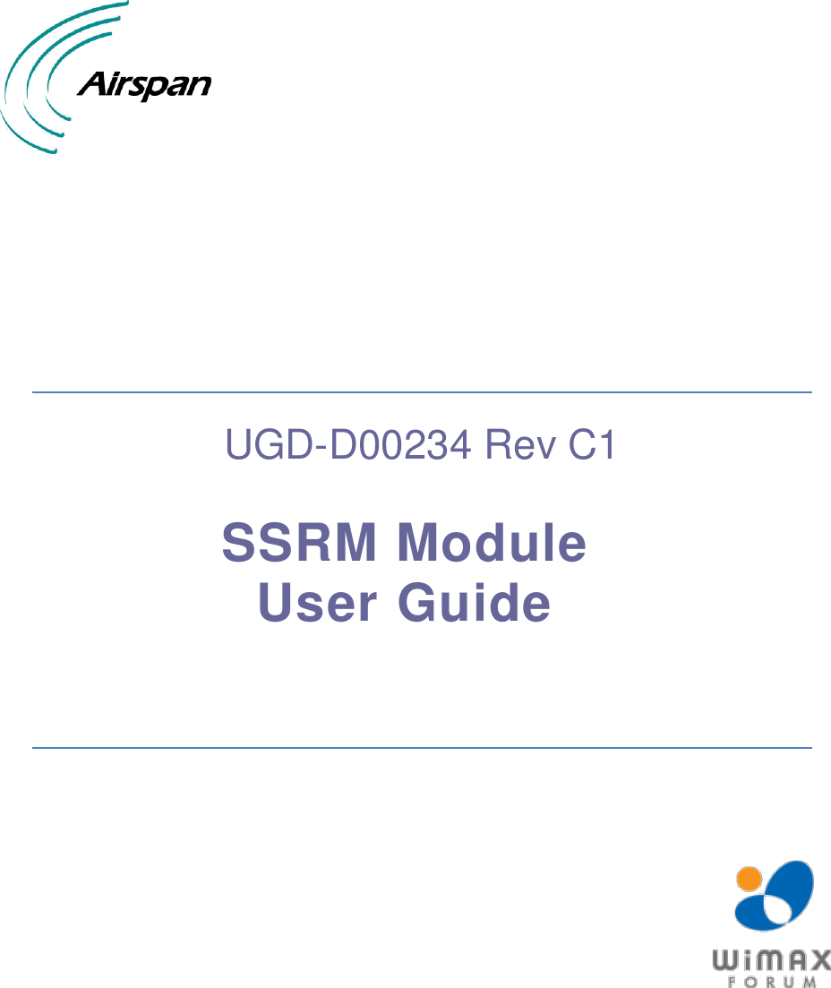           UGD-D00234 Rev C1  SSRM Module  User Guide      