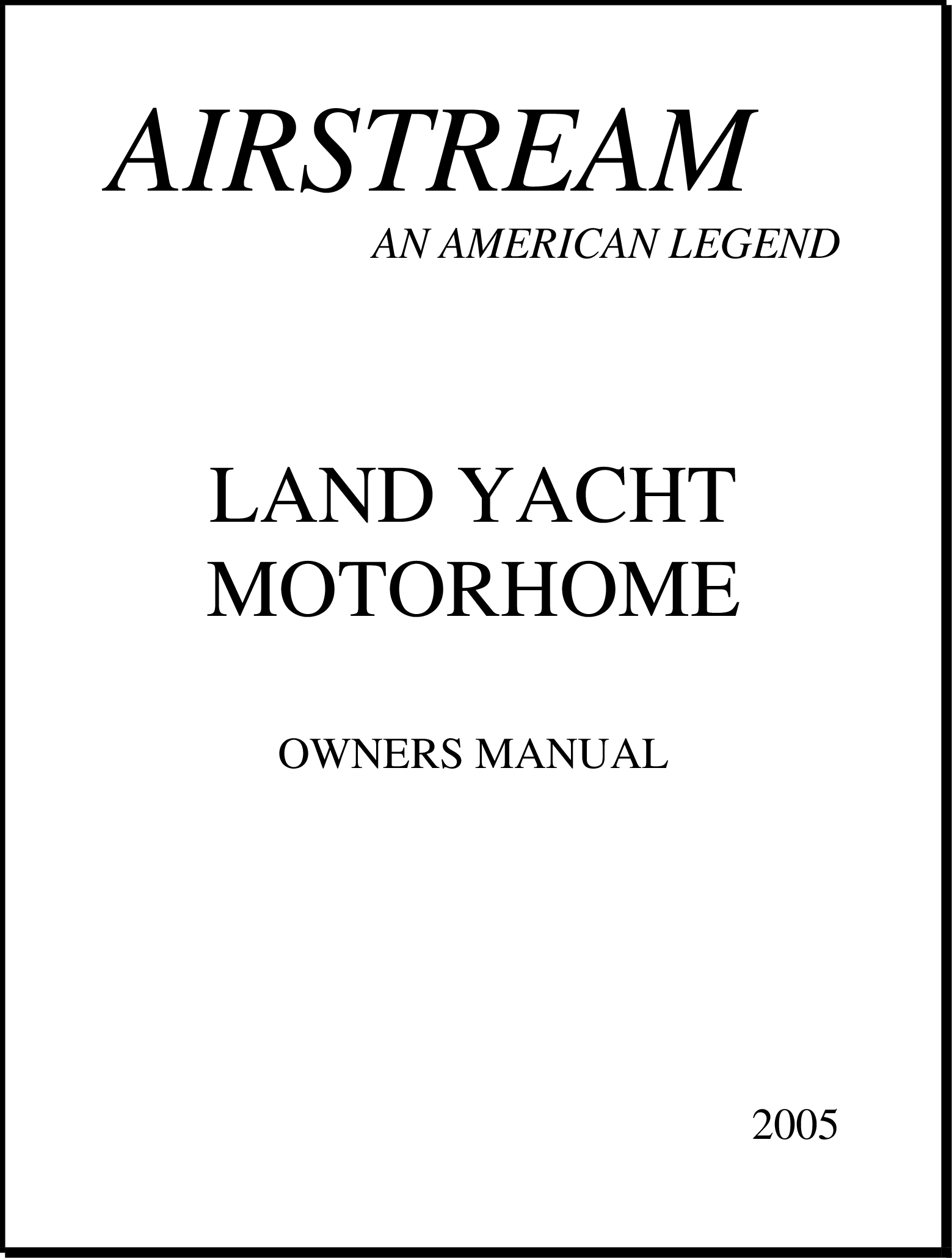 airstream land yacht manual