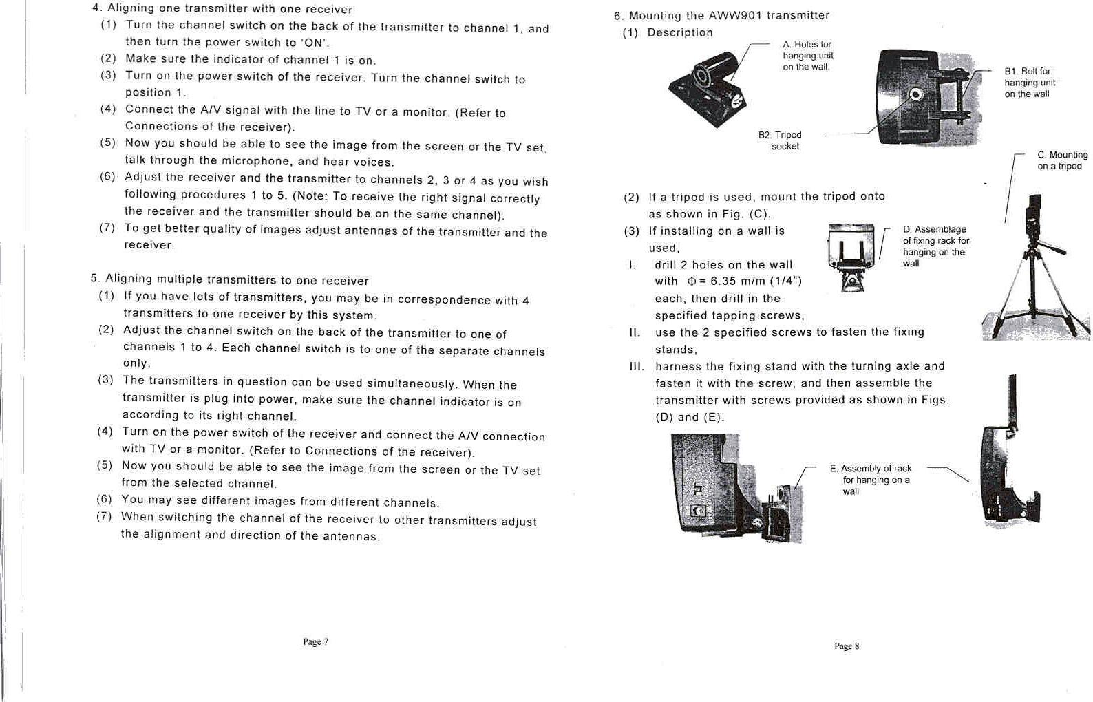 Wireless Camera Transmitter User Manual