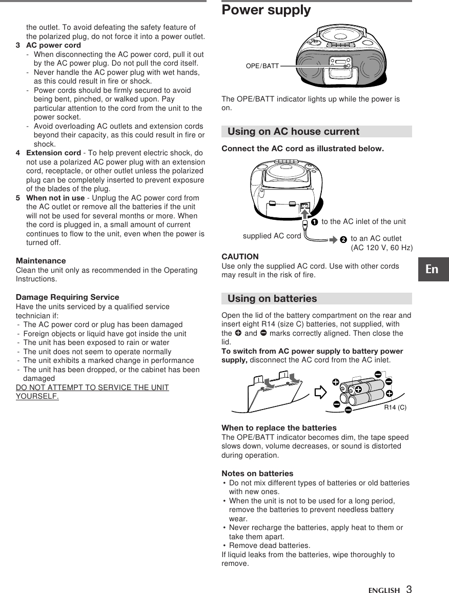 Page 3 of 10 - Aiwa Aiwa-Csd-Td310-Users-Manual-  Aiwa-csd-td310-users-manual