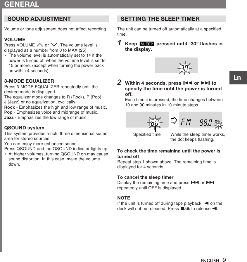 Page 9 of 10 - Aiwa Aiwa-Csd-Td310-Users-Manual-  Aiwa-csd-td310-users-manual