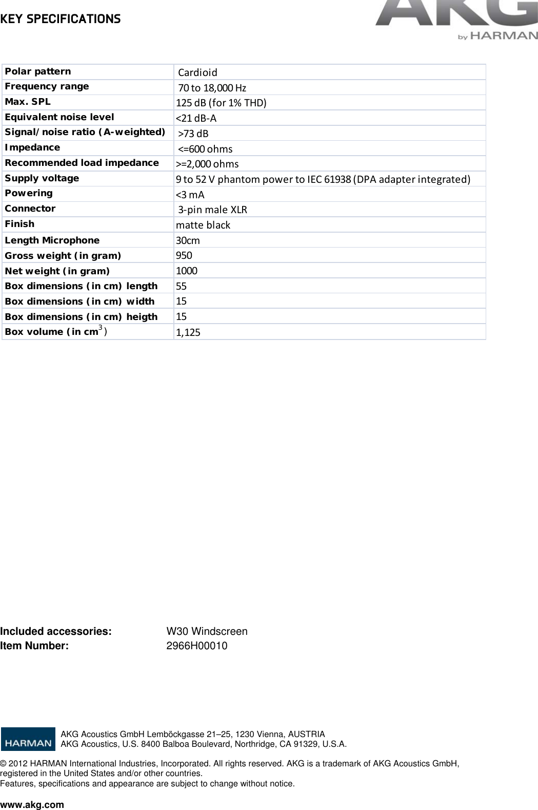 Page 2 of 2 - Akg-Acoustics Akg-Acoustics-Cgn321-Sts-Users-Manual Cgn321sts_cutsheetx