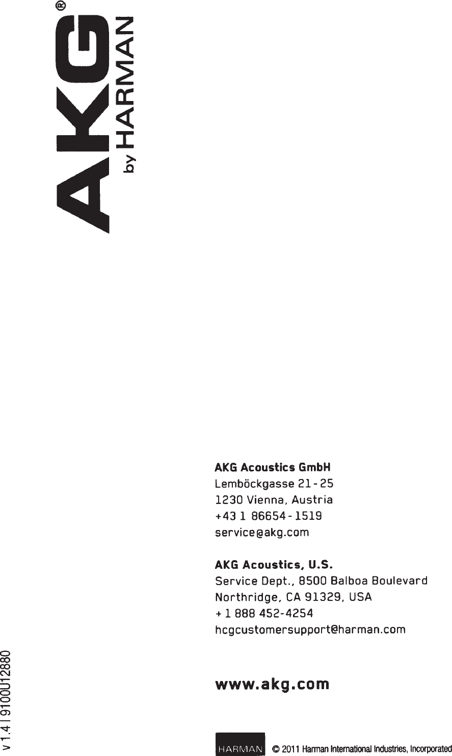 Page 12 of 12 - Akg Akg-Akg-K490C-Users-Manual- 039K490NC  Akg-akg-k490c-users-manual
