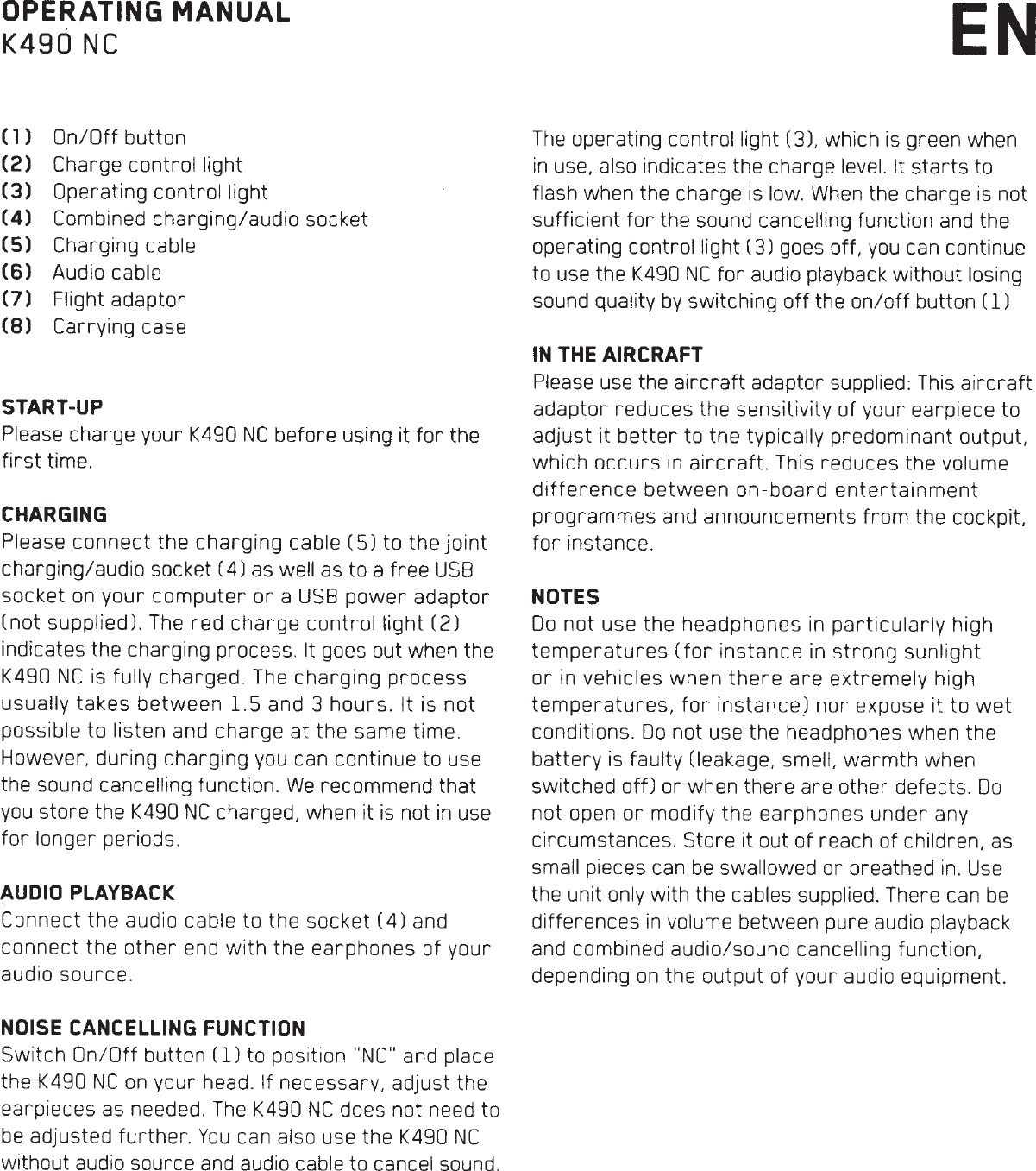 Page 4 of 12 - Akg Akg-Akg-K490C-Users-Manual- 039K490NC  Akg-akg-k490c-users-manual