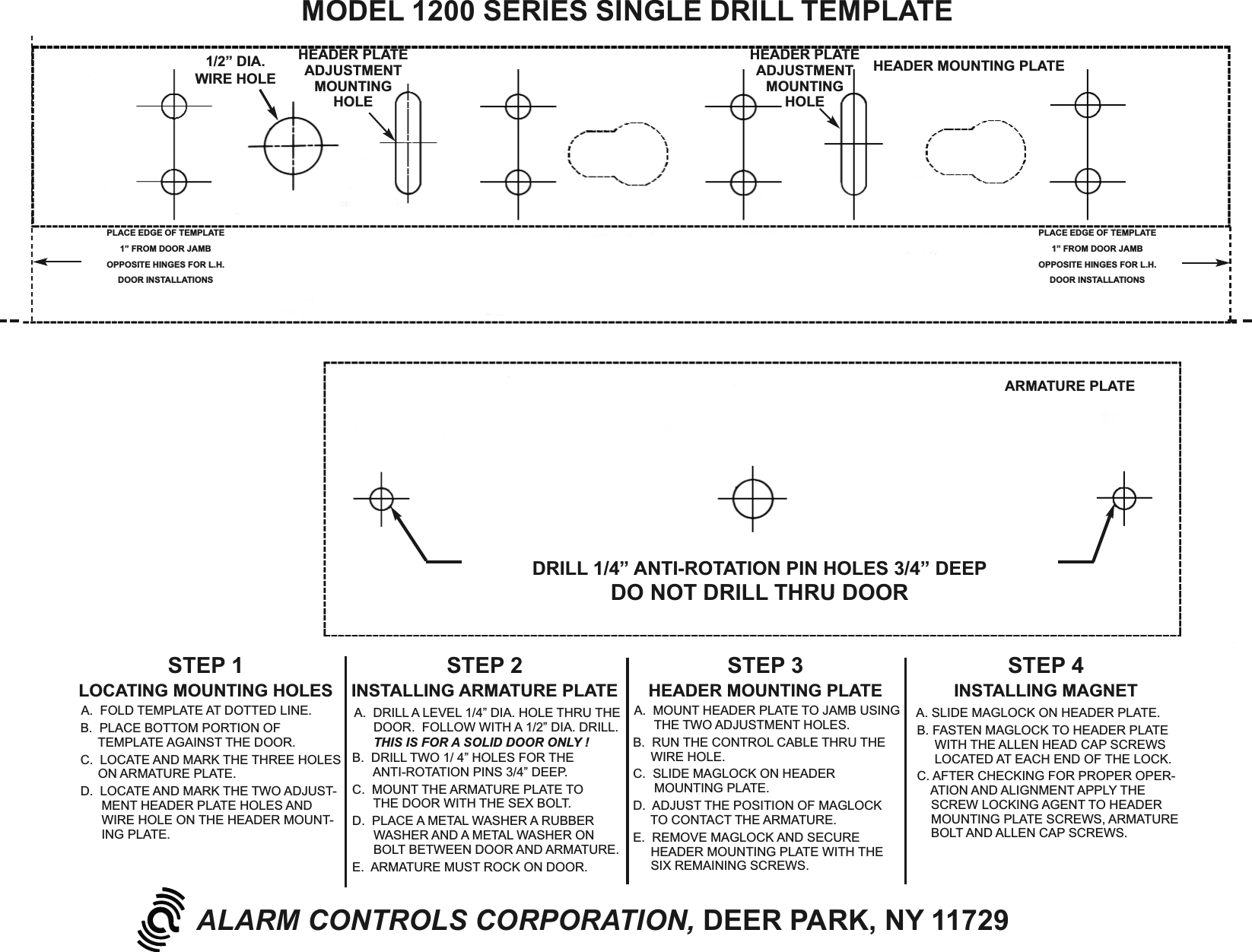 Page 5 of 6 - Alarm Controls 1200S CUTSHEET Installation Instructions