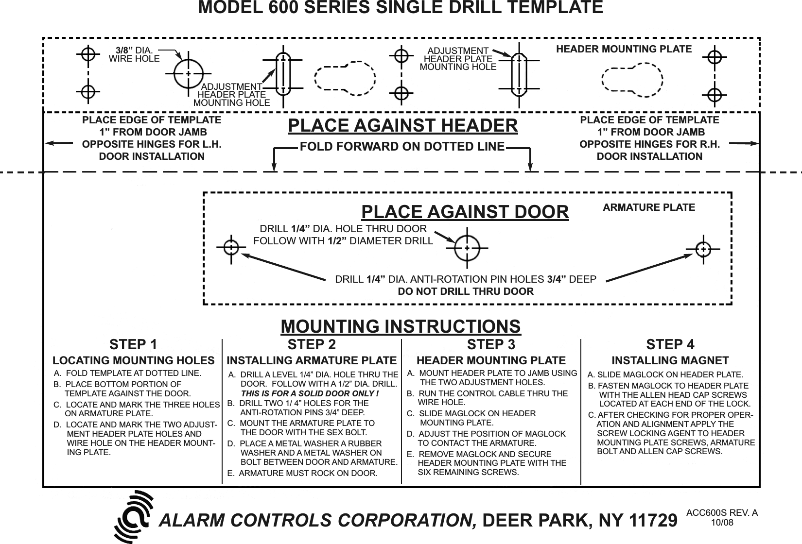 Page 5 of 6 - Alarm Controls  1200S 600S Installation Instructions