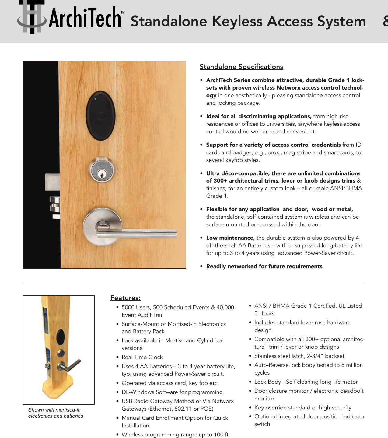 Page 2 of 4 - Alarm Lock  Archi Tech Step Up Sheets ALA505 Spec Sheet