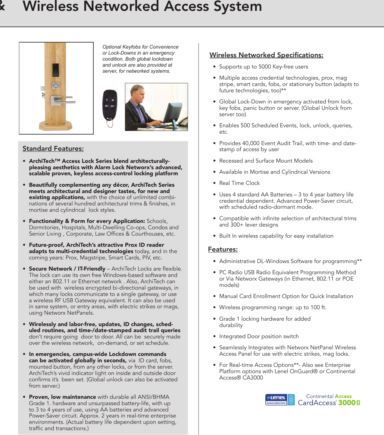 Page 3 of 4 - Alarm Lock  Archi Tech Step Up Sheets ALA505 Spec Sheet