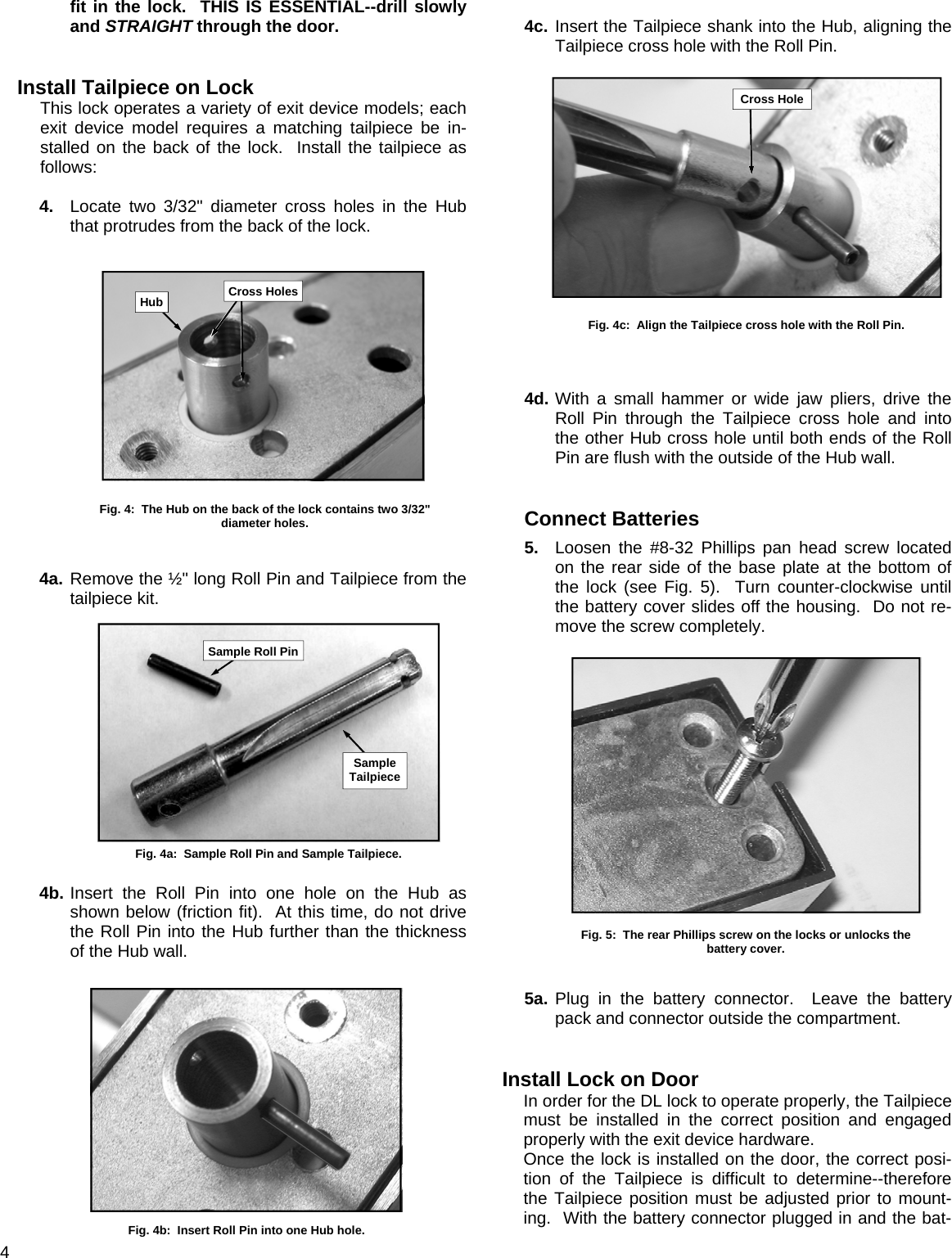 Page 4 of 8 - Alarm Lock DL1200ET-DL1300ET-PDL1300ET_WI1684B.05_INST DL1200ET, DL1300ET, PDL1300ET Installation Instructions DL1200ET-DL1300ET-PDL1300ET WI1684B.05 INST