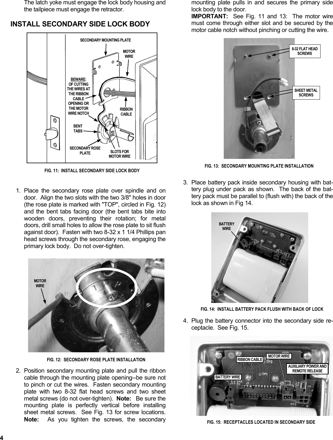 Page 4 of 8 - Alarm Lock DL5200_DL5300_PDL5300_WI1623B.03_INST DL5200, DL5300, PDL5300 Double-Sided Installation Instructions DL5200 DL5300 WI1623B.03 INST