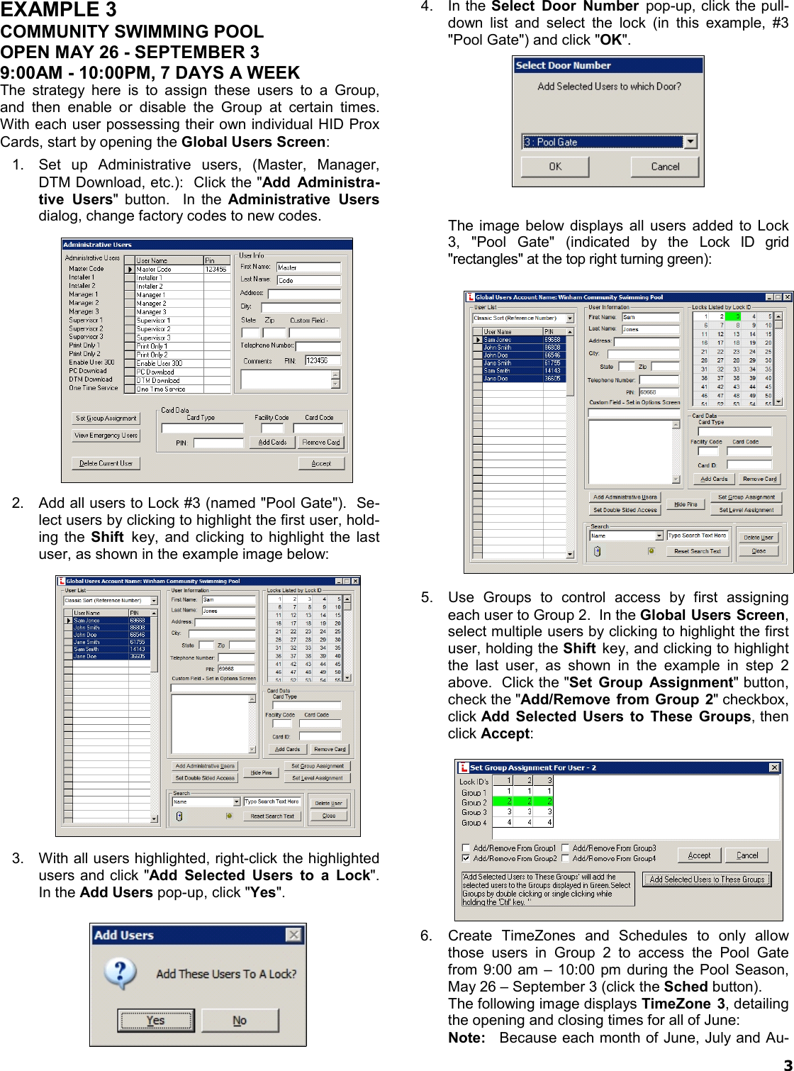 Page 3 of 8 - Alarm Lock DL-Wind_4.1x_TimeZoneSchedScen_WI1633A.05_ DL-Windows Timezone Scheduling Scenario Examples (v4.1x) DL-Wind 4.1x Time Zone Sched Scen WI1633A.05