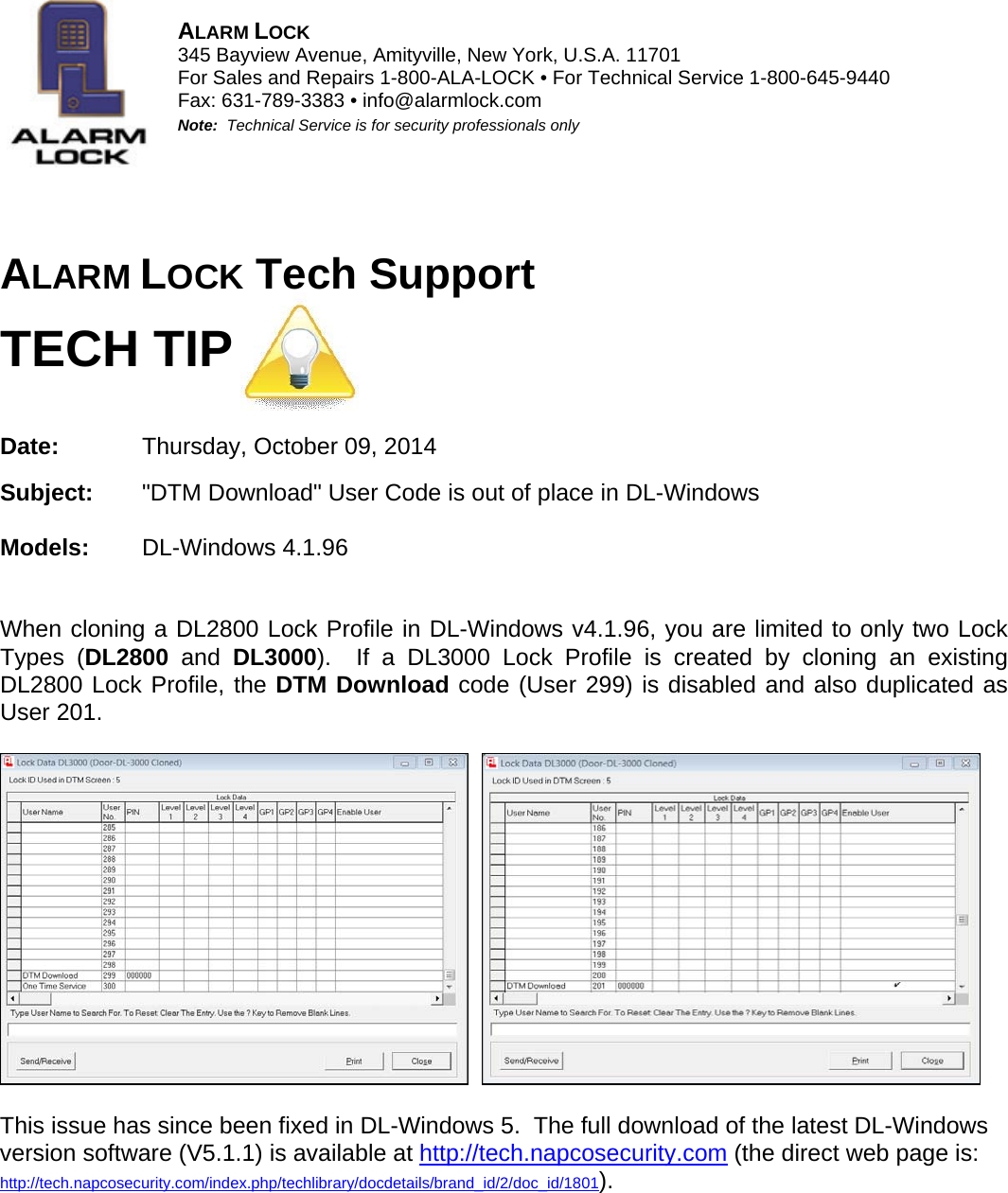 Page 1 of 1 - Alarm Lock - BB08_AT_DTM UserLocationOut Of Place In DL-Wind_Alfano_02 DTM User Code Is Out DL-Windows 4.1.96 Location DL-Wind 2014 Oct