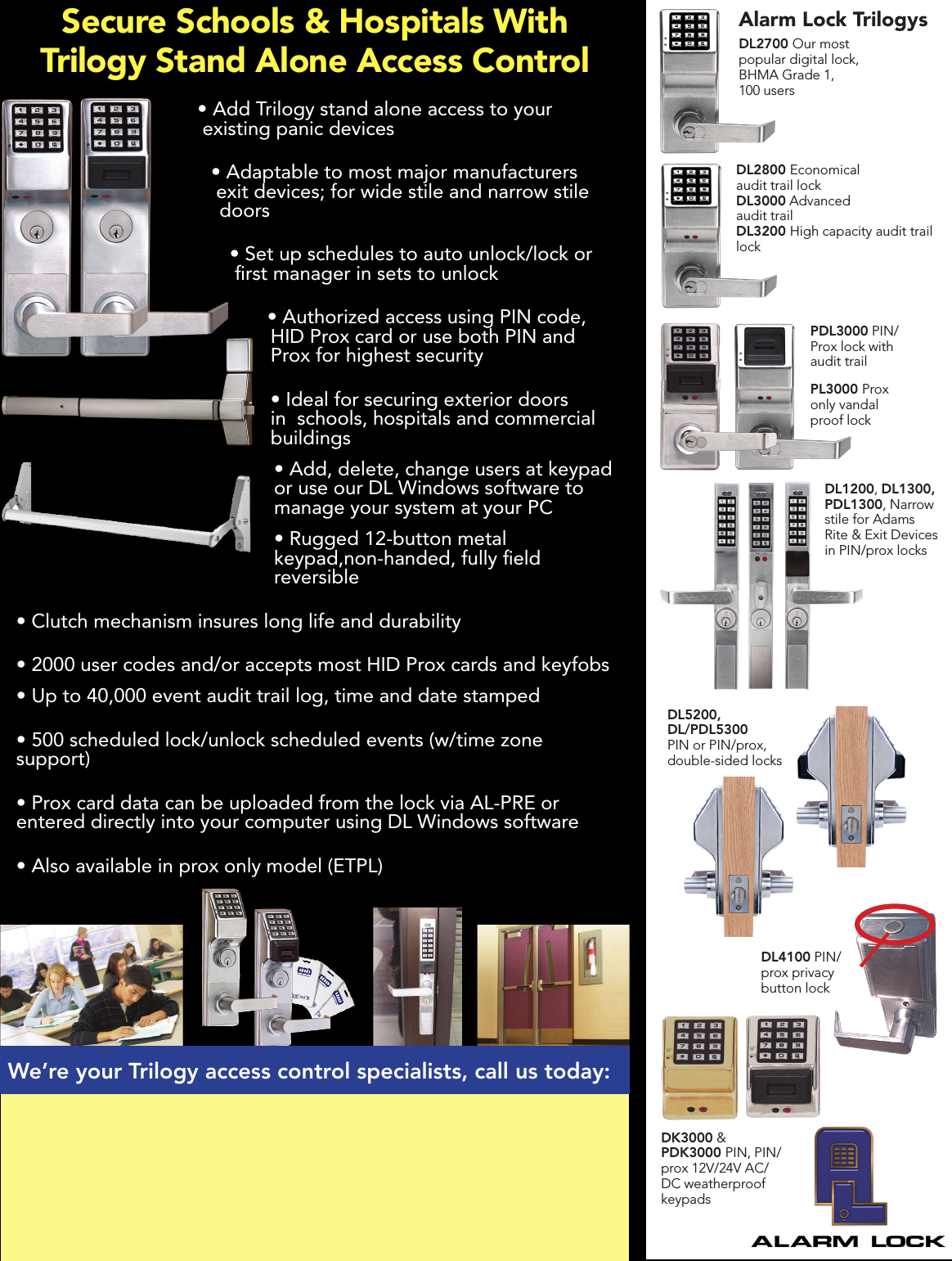 Page 1 of 1 - Alarm Lock Schools And Hospital Profit Center Flier ETDL ETPDL PDF Flyer A
