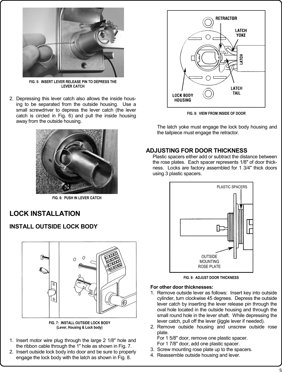 Page 5 of 12 - Alarm Lock PDL6100_&_DL6100_Lock_WI1674C.01_INST PDL6100 & DL6100 Installation Instructions WI1674C.01 INST