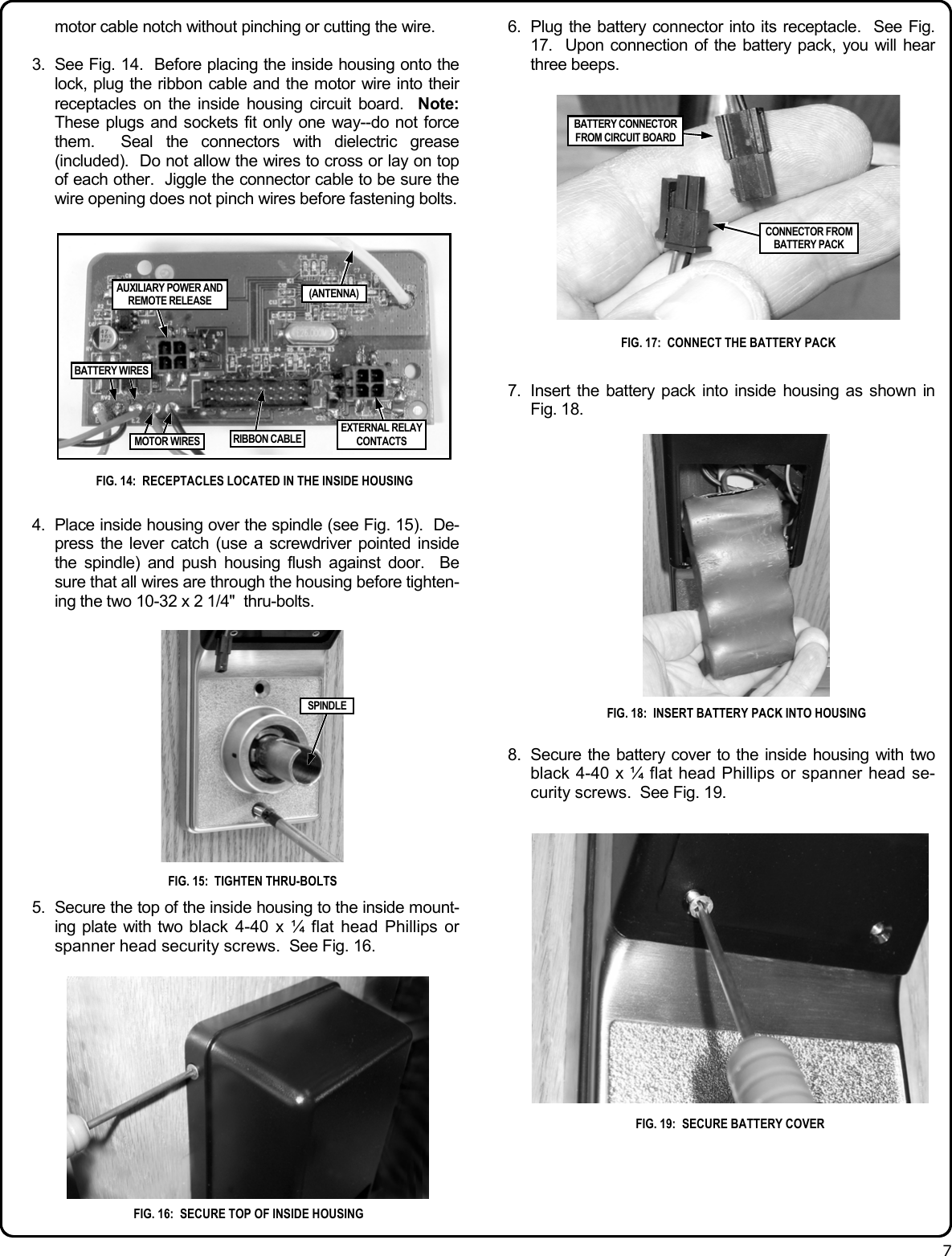 Page 7 of 12 - Alarm Lock PDL6100_&_DL6100_Lock_WI1674C.01_INST PDL6100 & DL6100 Installation Instructions WI1674C.01 INST