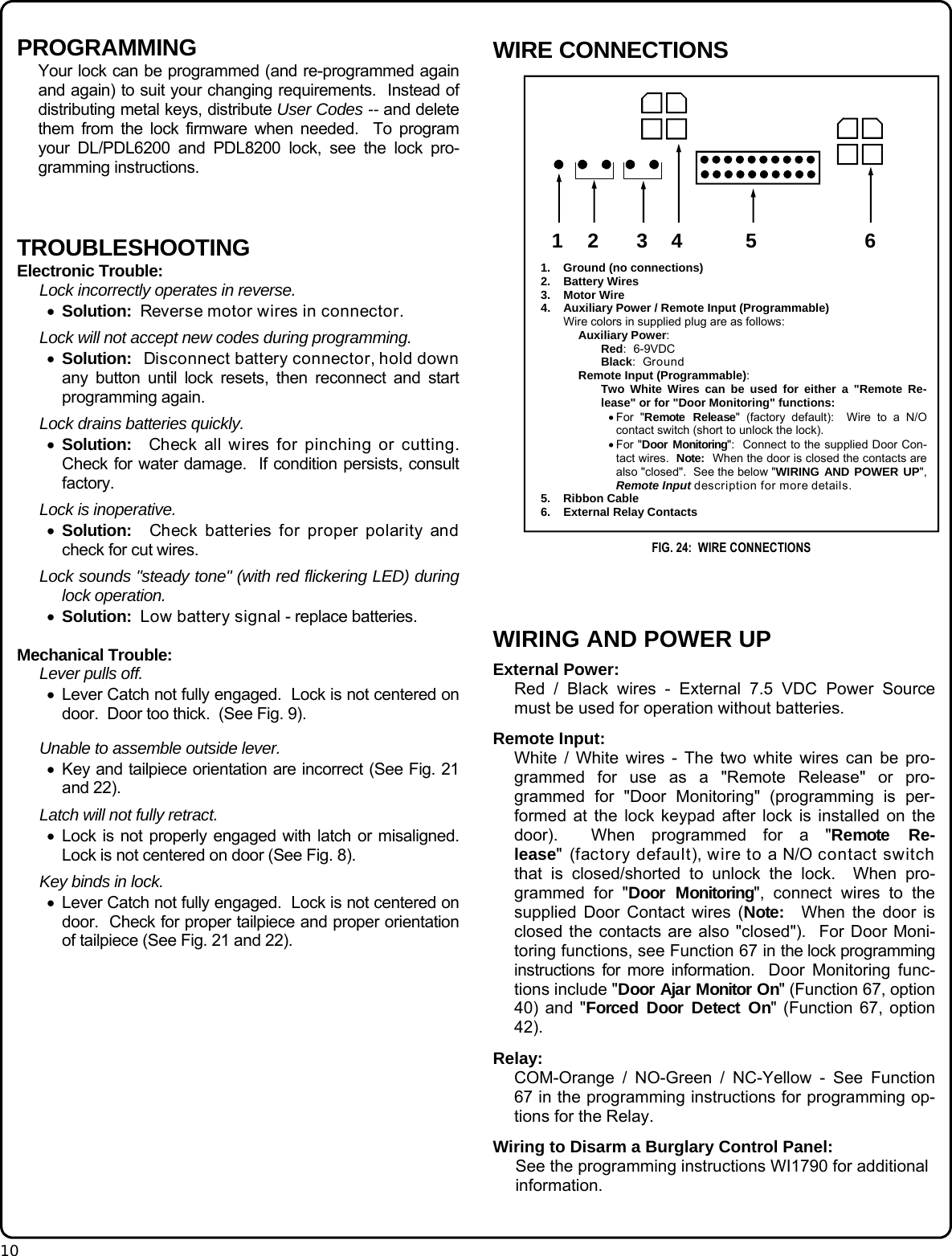 Page 10 of 12 - Alarm Lock PDL6200_DL6200_PDL8200_WI2024B.04_INST DL6200, PDL6200 And PDL8200 Installation Instructions DL6200 WI2024B.04 INST