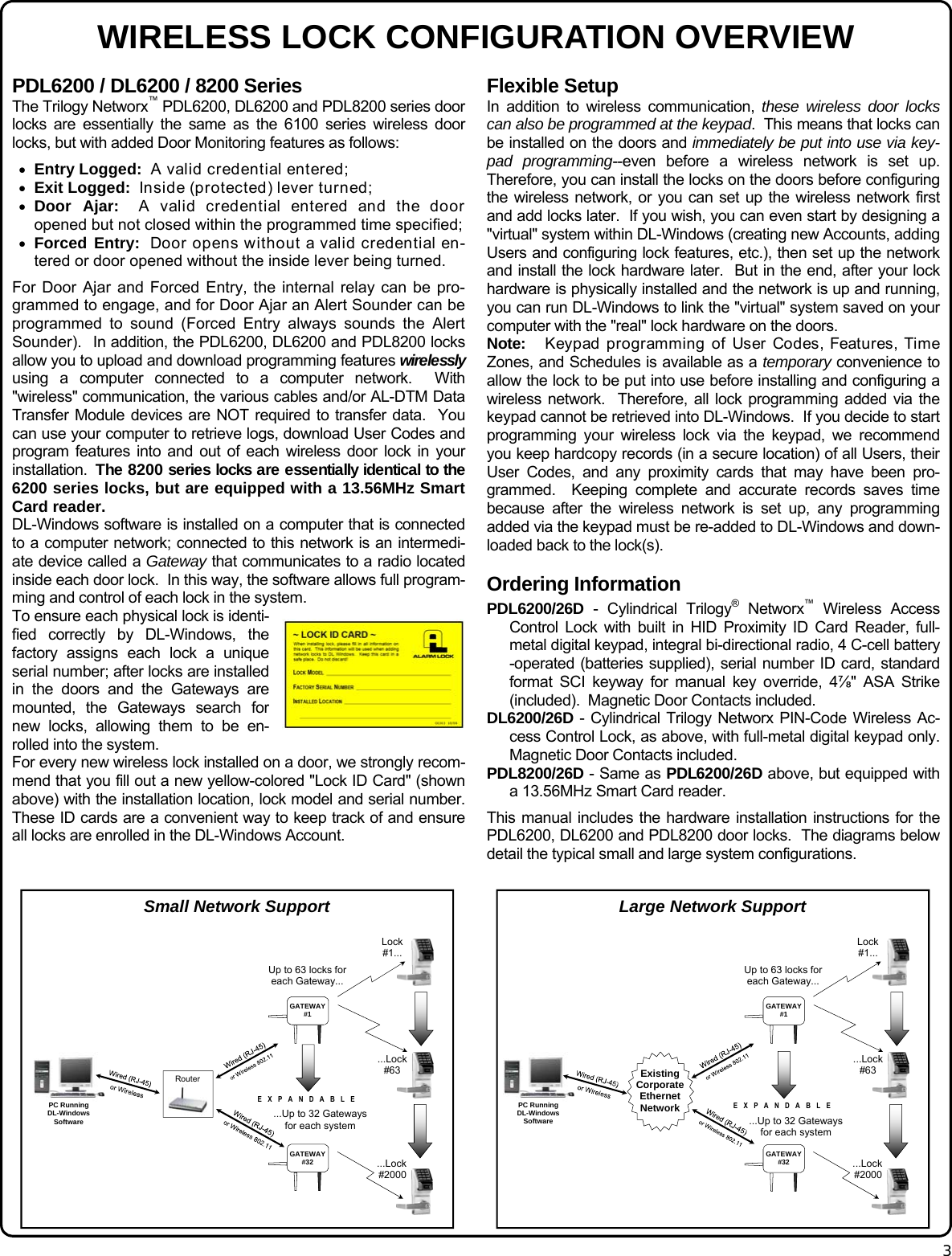 Page 3 of 12 - Alarm Lock PDL6200_DL6200_PDL8200_WI2024B.04_INST DL6200, PDL6200 And PDL8200 Installation Instructions DL6200 WI2024B.04 INST