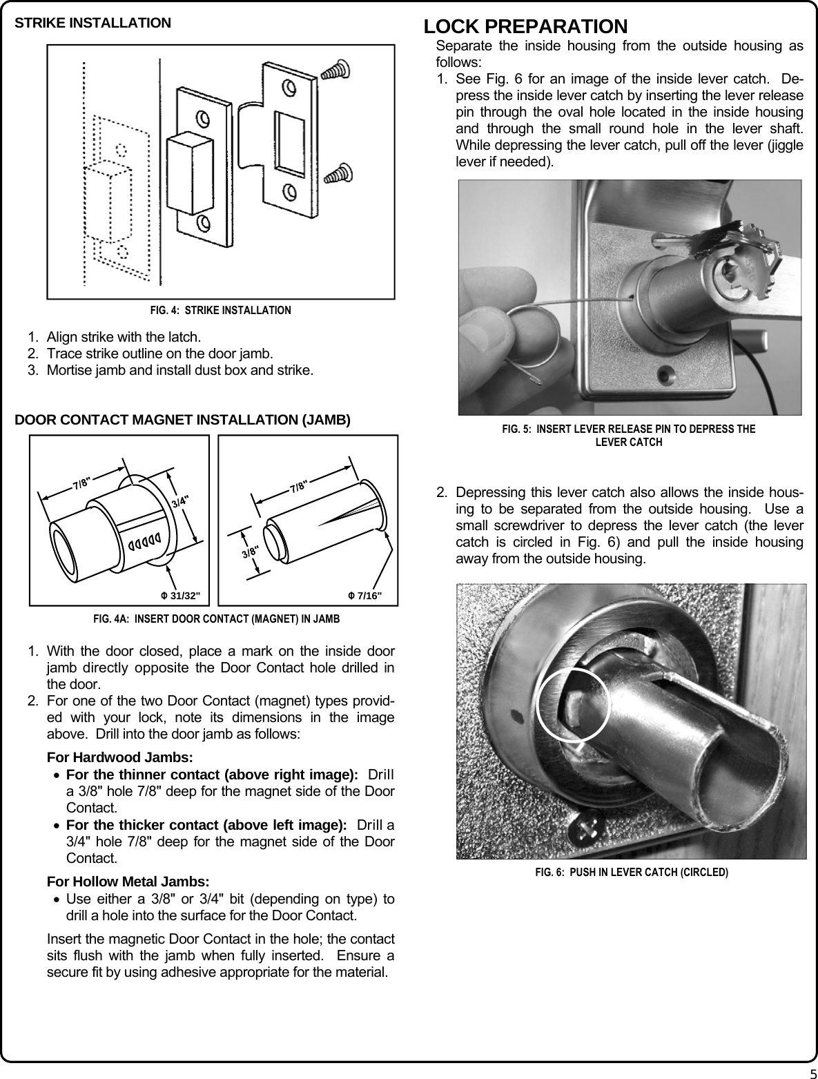 Page 5 of 12 - Alarm Lock PDL6200_DL6200_PDL8200_WI2024B.04_INST DL6200, PDL6200 And PDL8200 Installation Instructions DL6200 WI2024B.04 INST