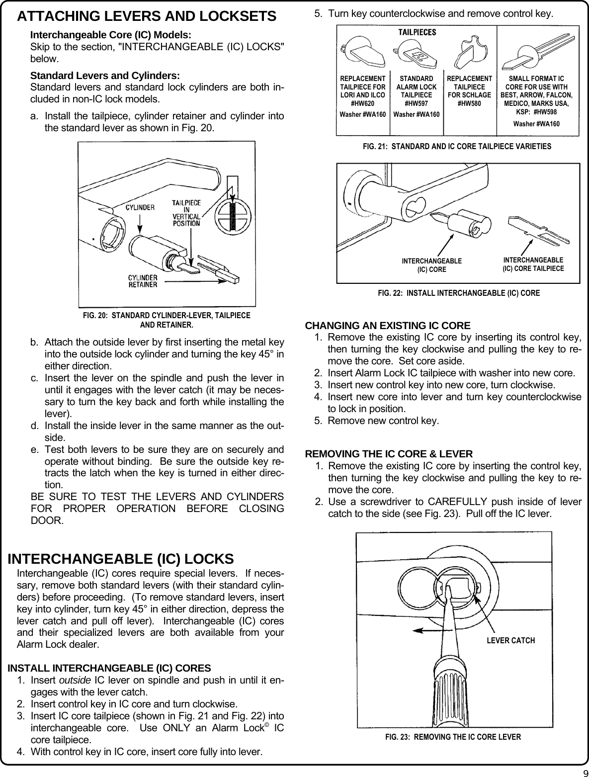 Page 9 of 12 - Alarm Lock PDL6200_DL6200_PDL8200_WI2024B.04_INST DL6200, PDL6200 And PDL8200 Installation Instructions DL6200 WI2024B.04 INST