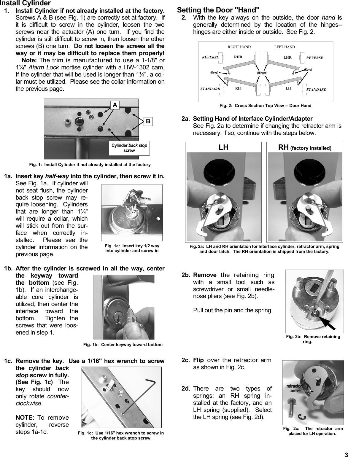 Page 3 of 8 - Alarm Lock XNarrow_DL1200-DL1300-PDL1300_WI1458F.03_INST DL1200, DL1300, PDL1300 Narrow Stile Mounting Instructions X DL1200-DL1300-PDL1300 WI1458F.03 INST