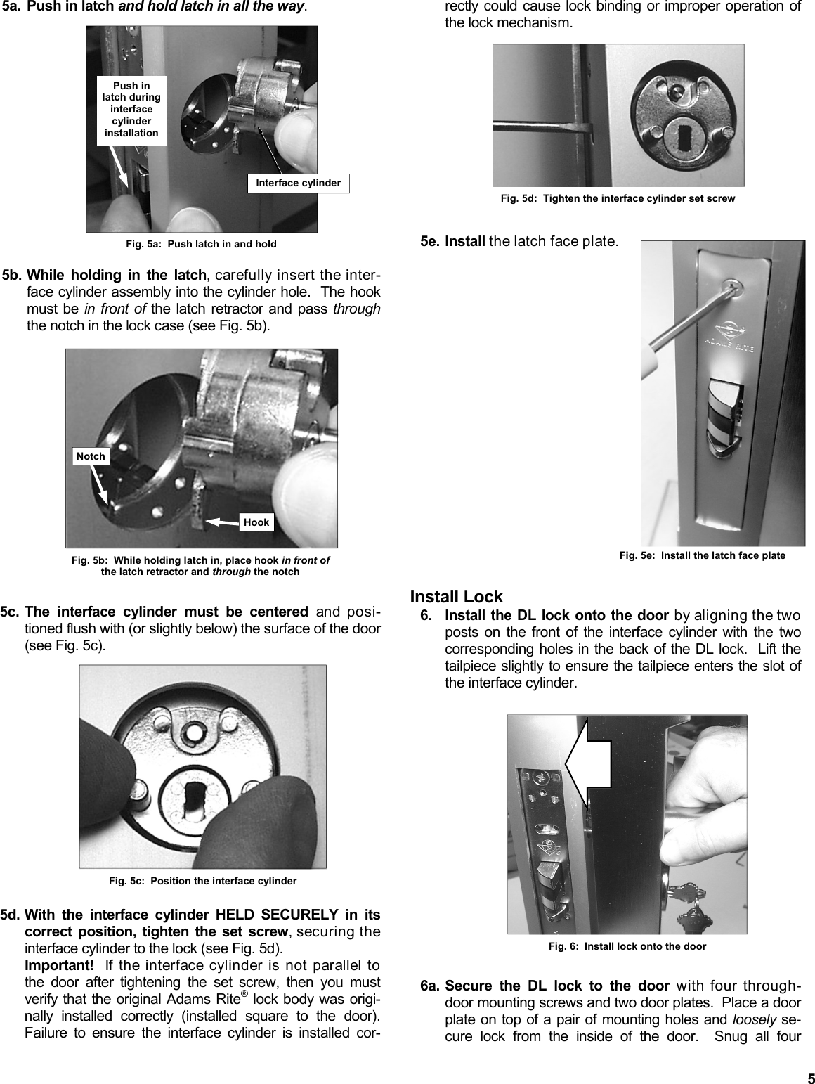 Page 5 of 8 - Alarm Lock XNarrow_DL1200-DL1300-PDL1300_WI1458F.03_INST DL1200, DL1300, PDL1300 Narrow Stile Mounting Instructions X DL1200-DL1300-PDL1300 WI1458F.03 INST