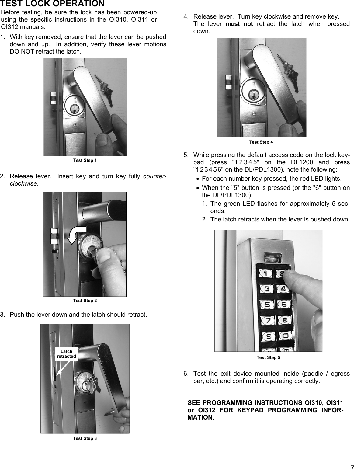 Page 7 of 8 - Alarm Lock XNarrow_DL1200-DL1300-PDL1300_WI1458F.03_INST DL1200, DL1300, PDL1300 Narrow Stile Mounting Instructions X DL1200-DL1300-PDL1300 WI1458F.03 INST