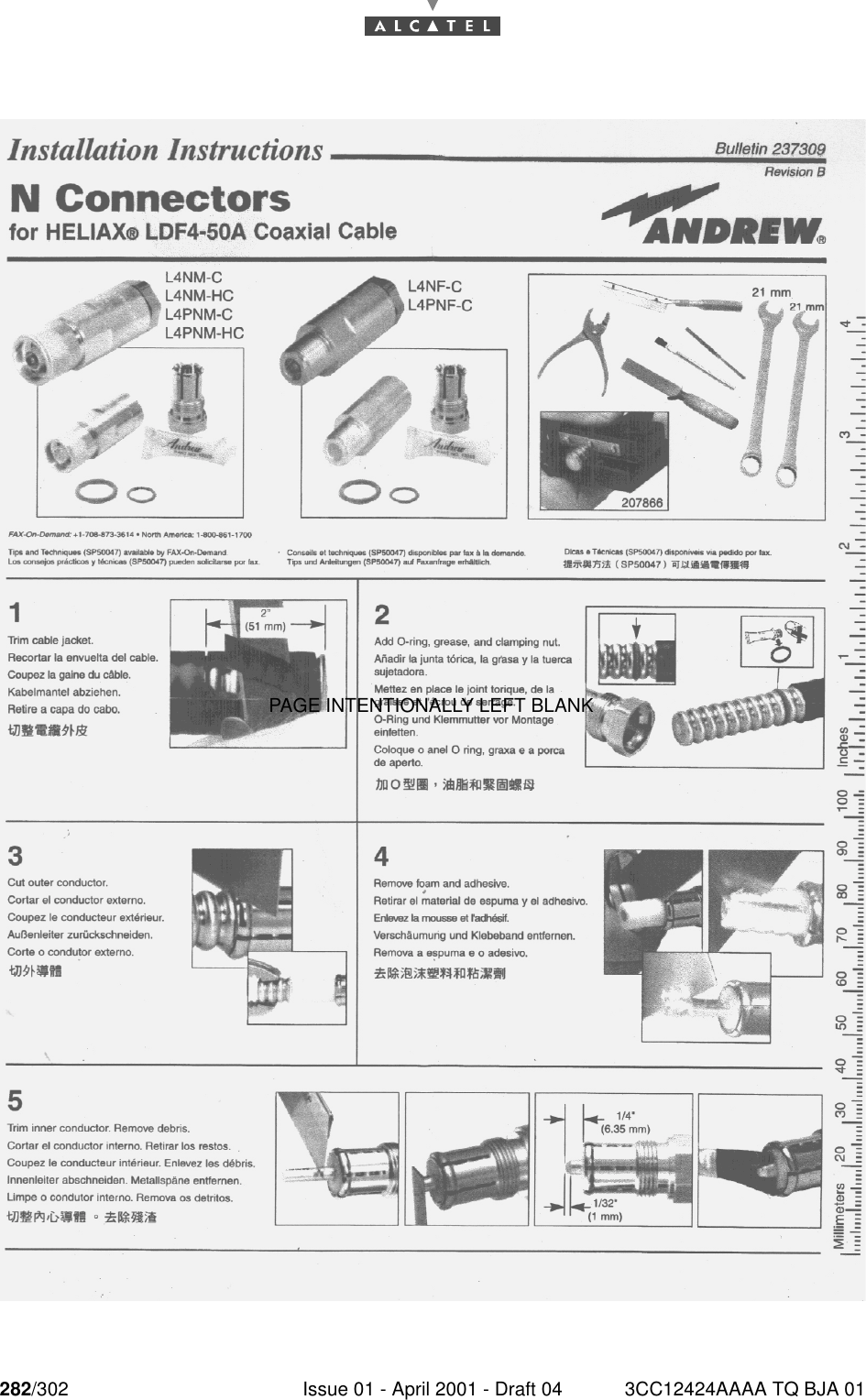 282/302 Issue 01 - April 2001 - Draft 04 3CC12424AAAA TQ BJA 01284PAGE INTENTIONALLY LEFT BLANK