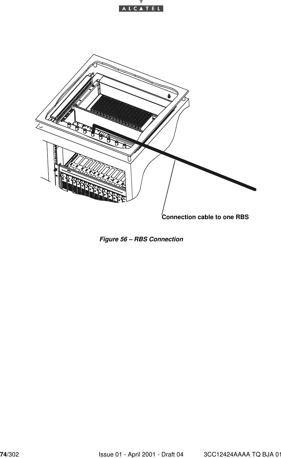 74/302 Issue 01 - April 2001 - Draft 04 3CC12424AAAA TQ BJA 0176Figure 56 – RBS ConnectionConnection cable to one RBS