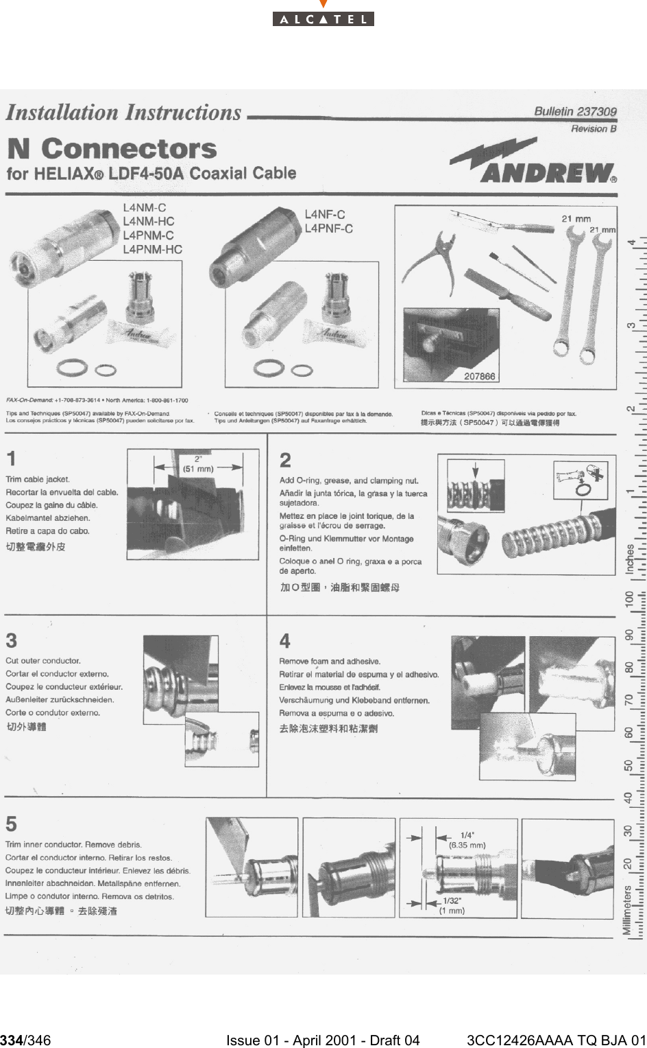 334/346 Issue 01 - April 2001 - Draft 04 3CC12426AAAA TQ BJA 01336