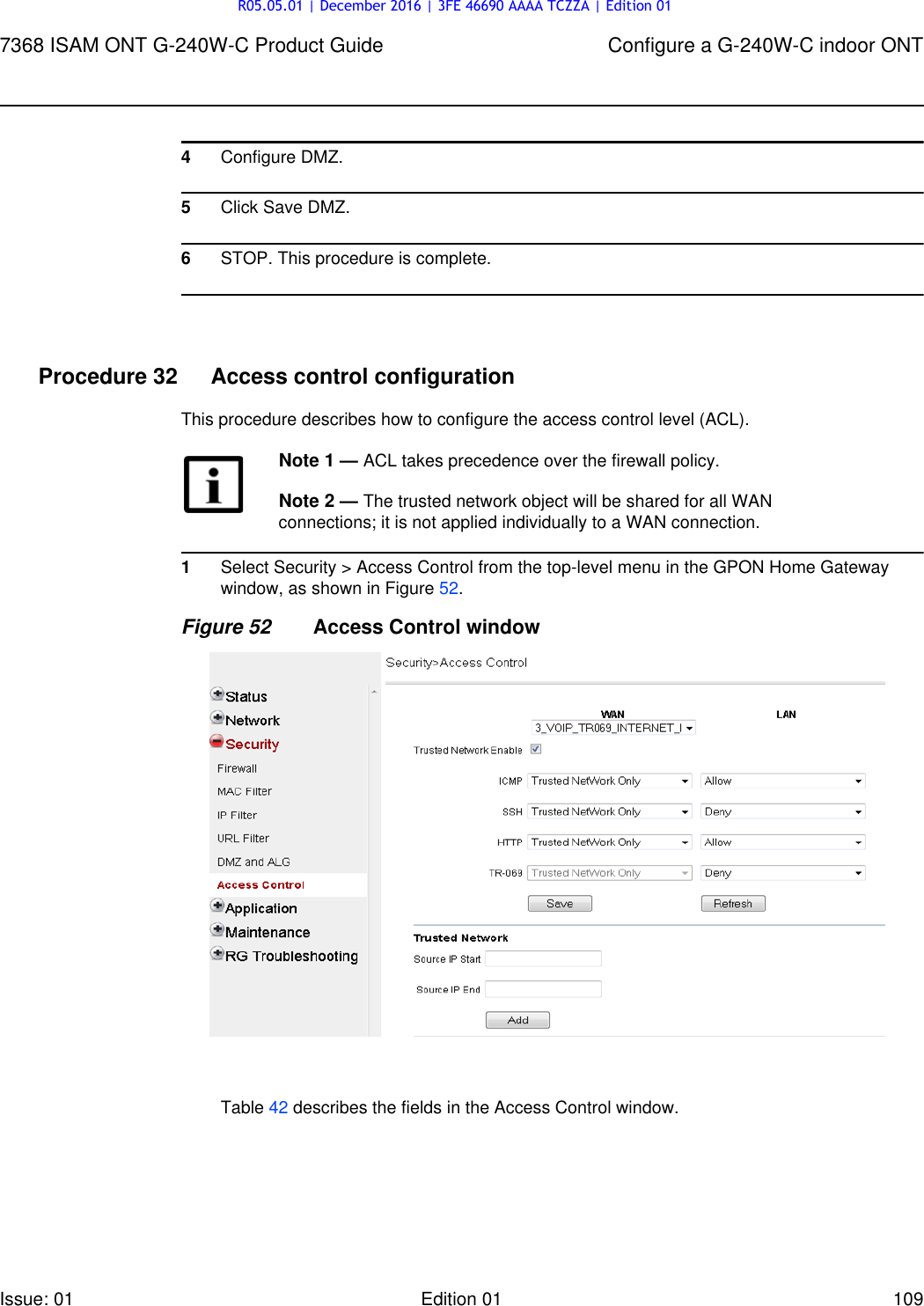 Page 109 of Alcatel Lucent Bell G240W-C GPON ONU User Manual 7368 ISAM ONT G 240W B Product Guide