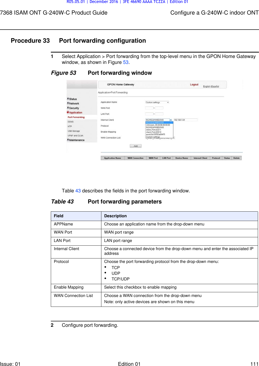 Page 111 of Alcatel Lucent Bell G240W-C GPON ONU User Manual 7368 ISAM ONT G 240W B Product Guide